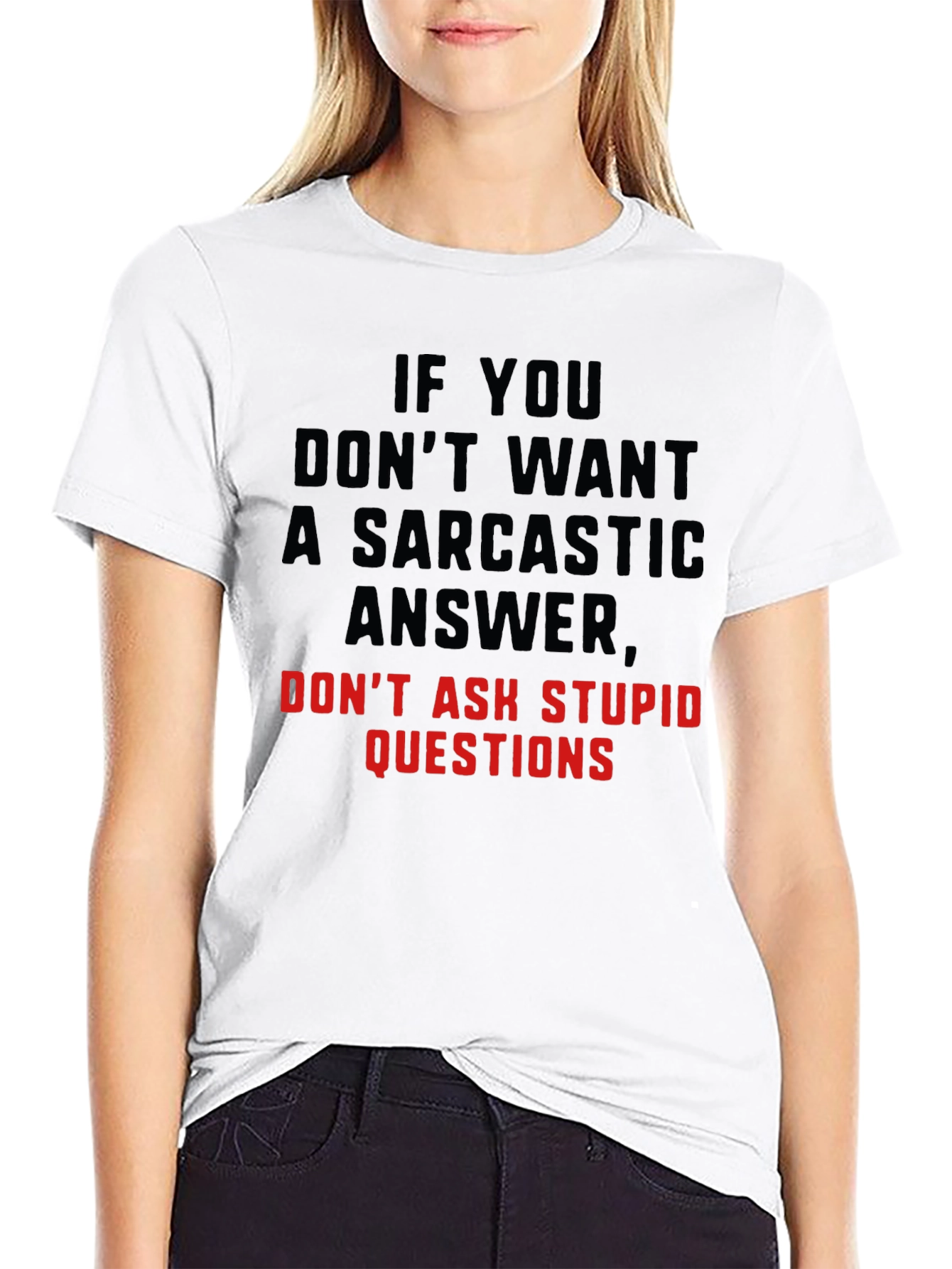 Sarcastic Answer Black T-Shirt Funny Tee