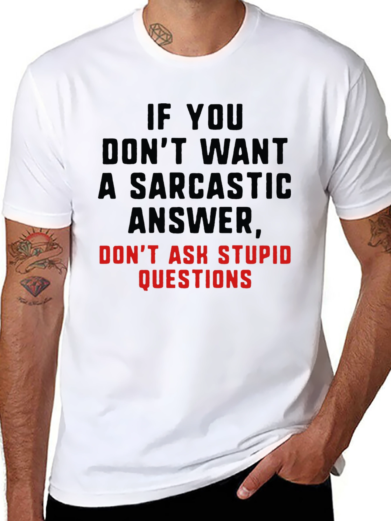 Sarcastic Answer Black T-Shirt Funny Tee