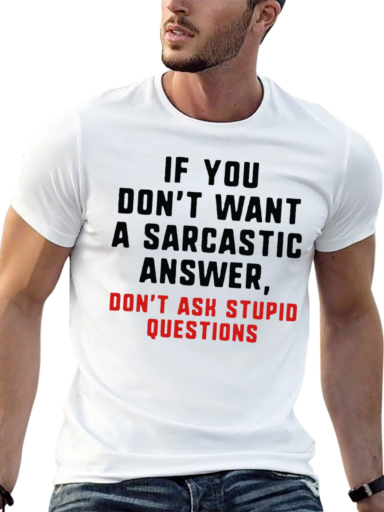Sarcastic Answer Black T-Shirt Funny Tee