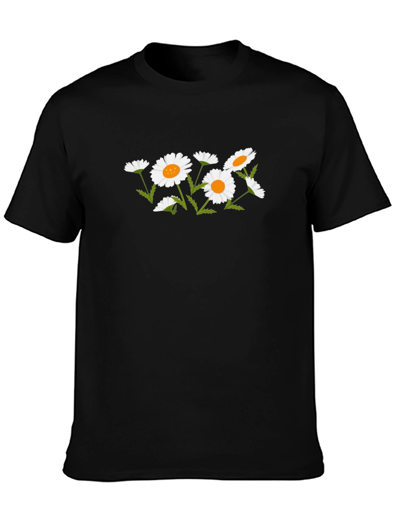 Black Floral Daisy Graphic T-Shirt