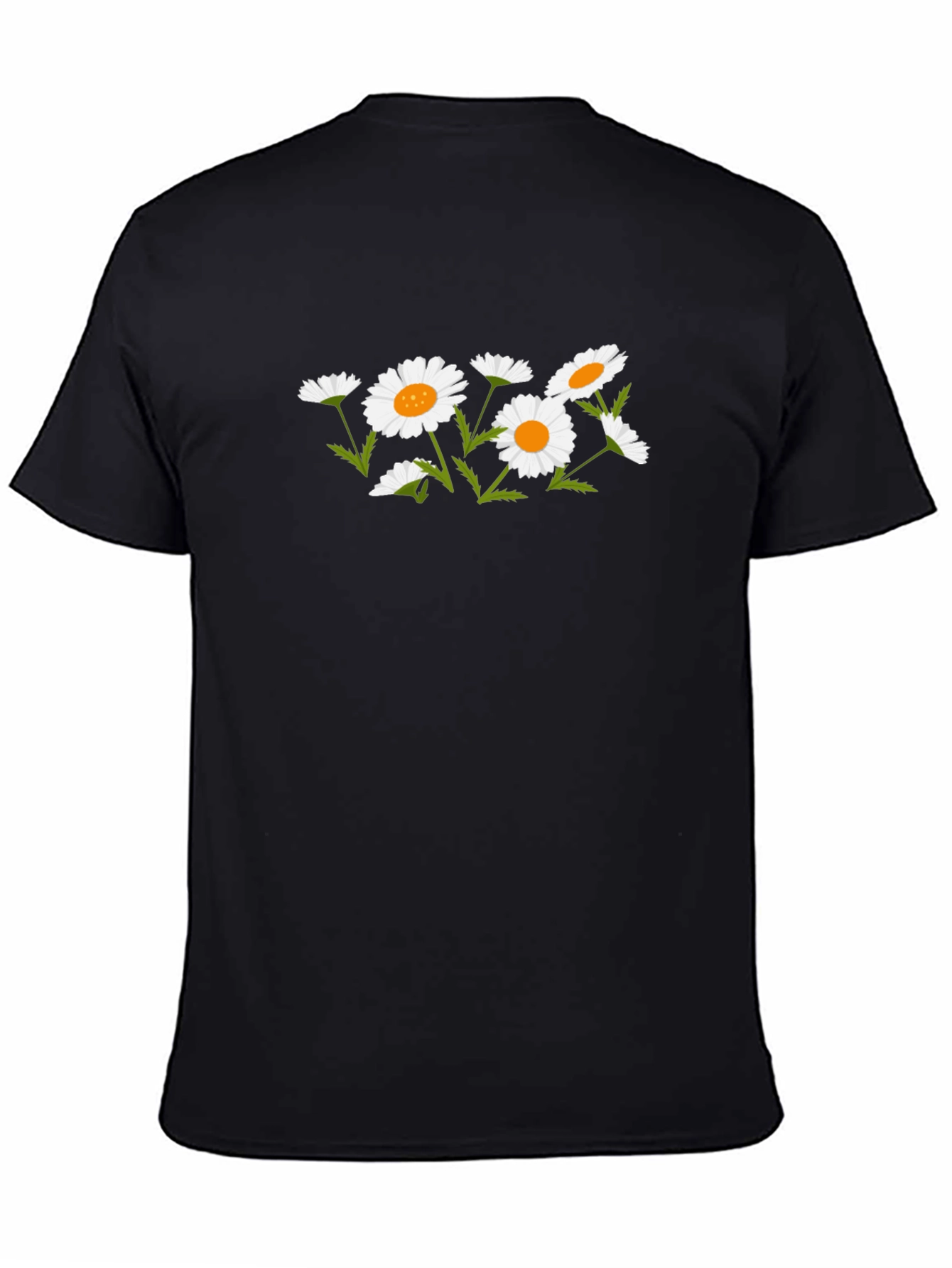 Black Floral Daisy Graphic T-Shirt
