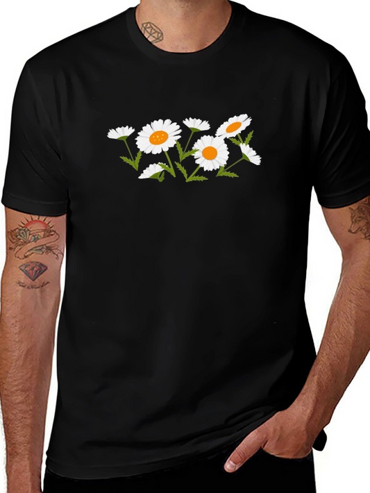 Black Floral Daisy Graphic T-Shirt