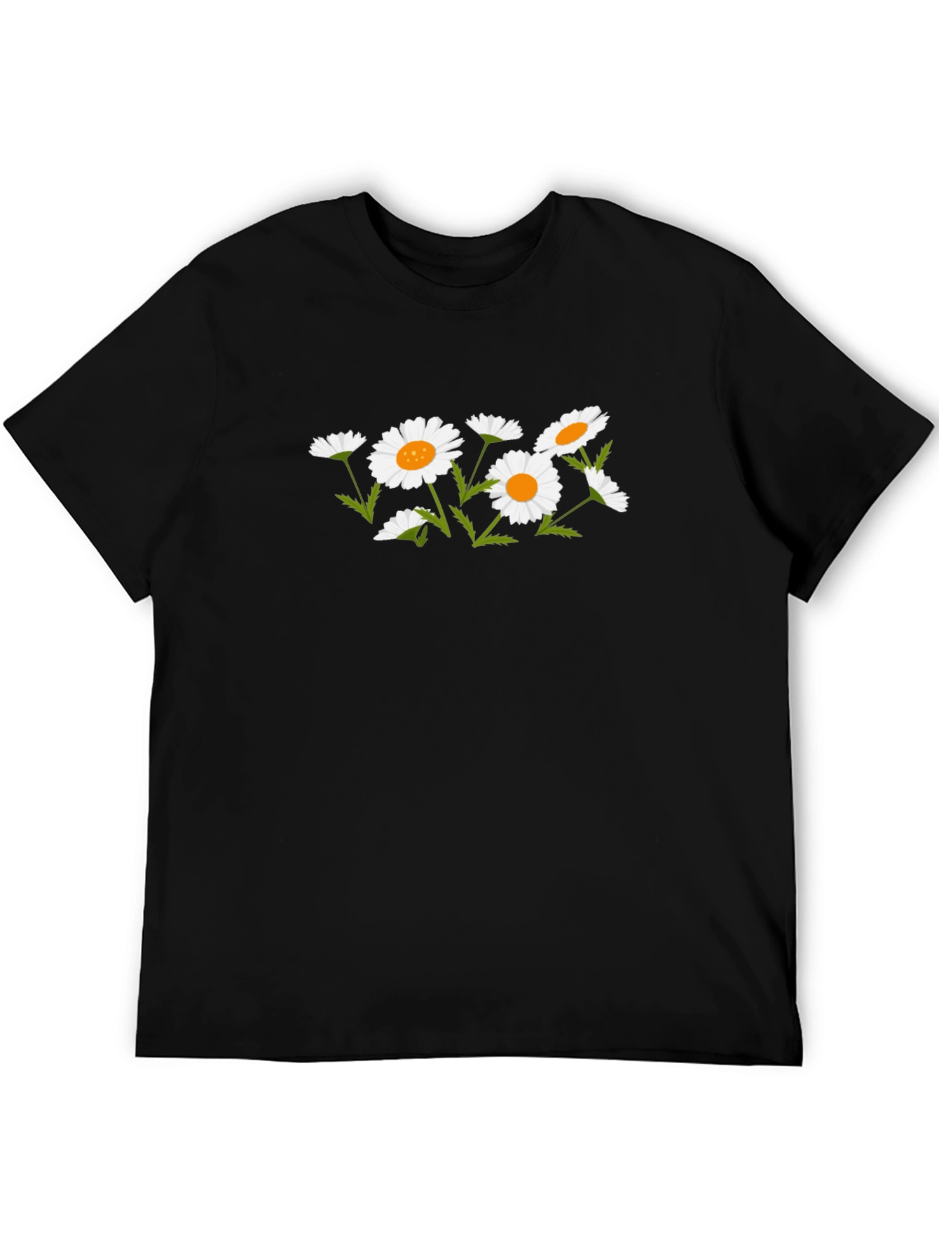 Black Floral Daisy Graphic T-Shirt
