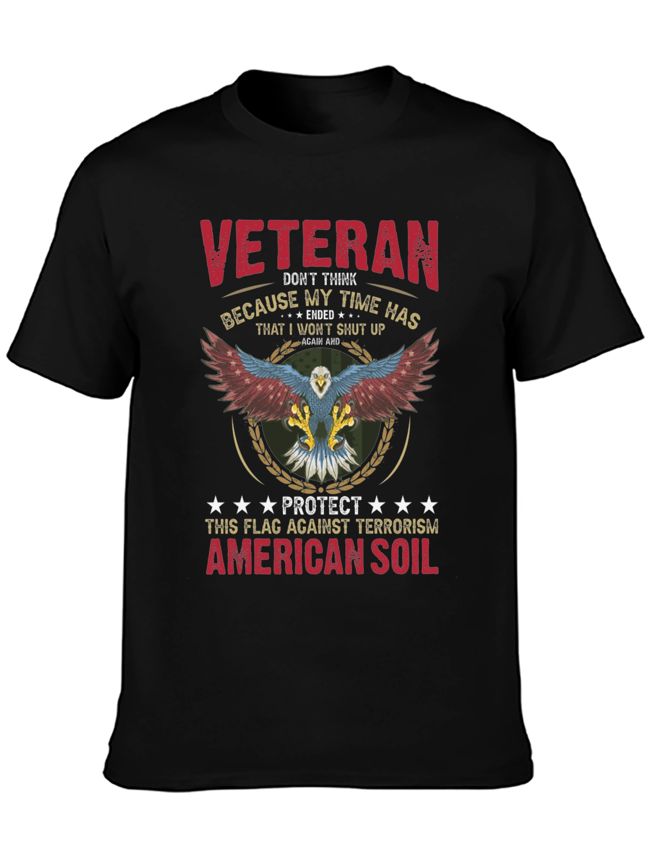 Veteran Patriotic Eagle Graphic T-Shirt