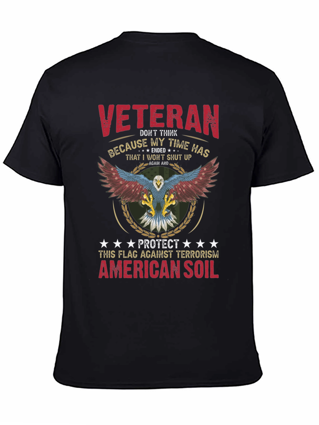 Veteran Patriotic Eagle Graphic T-Shirt