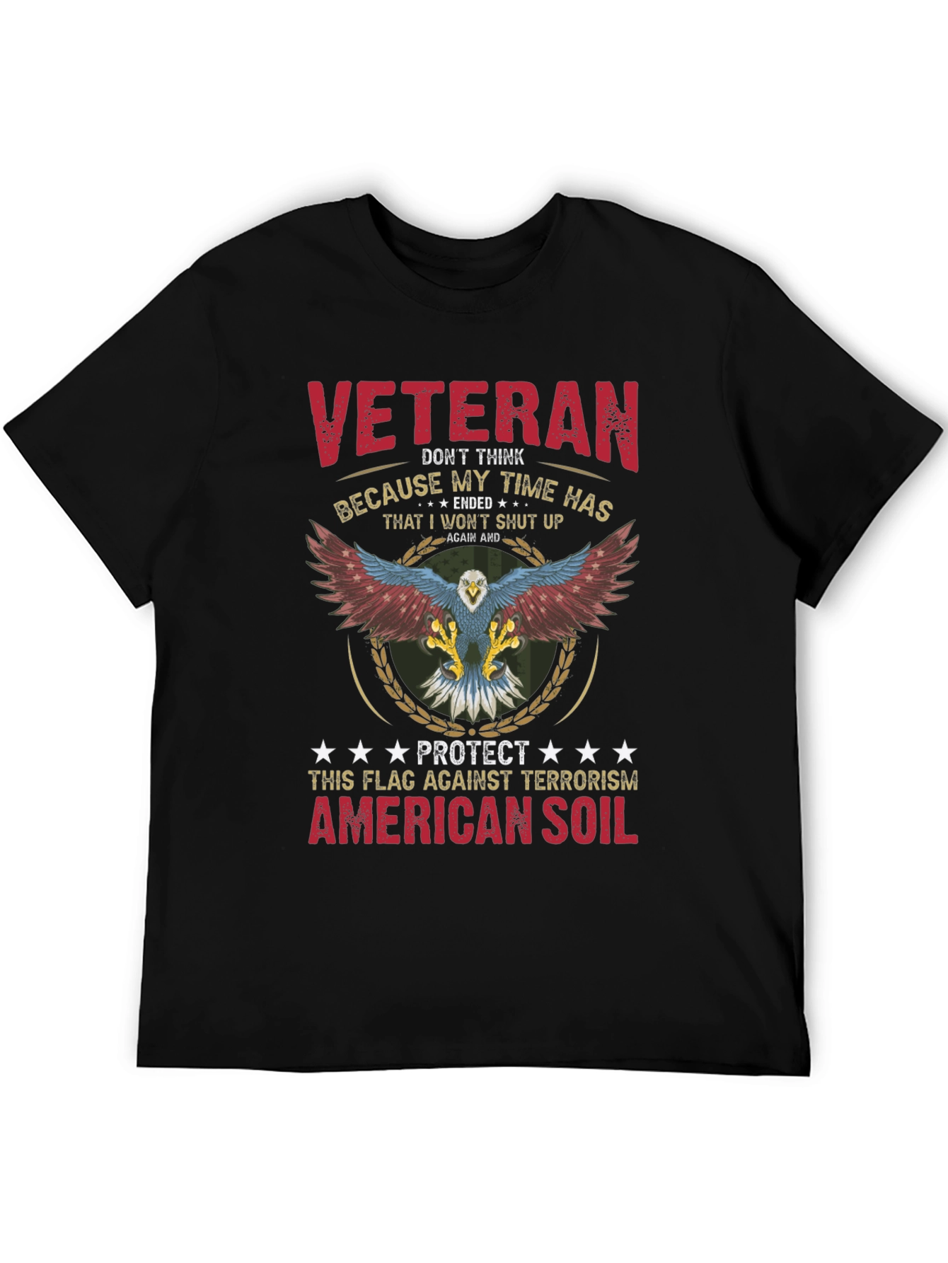 Veteran Patriotic Eagle Graphic T-Shirt