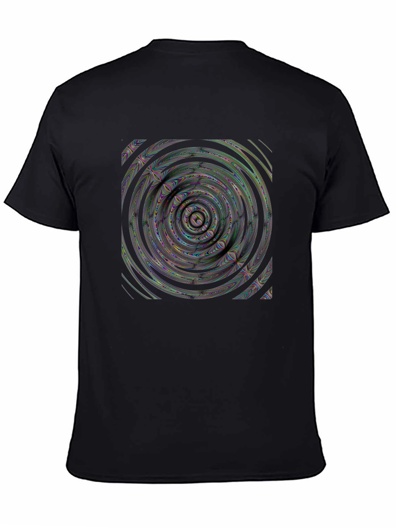 Abstract Swirl Graphic Black T-Shirt