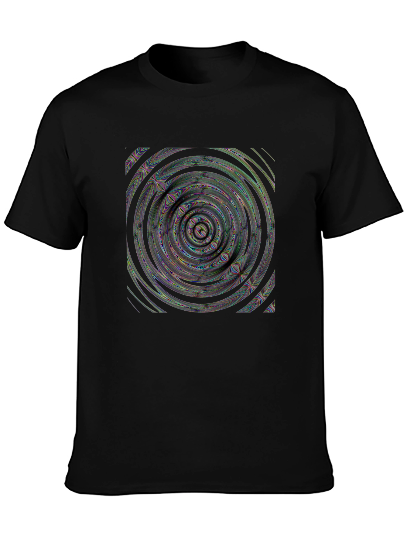 Abstract Swirl Graphic Black T-Shirt