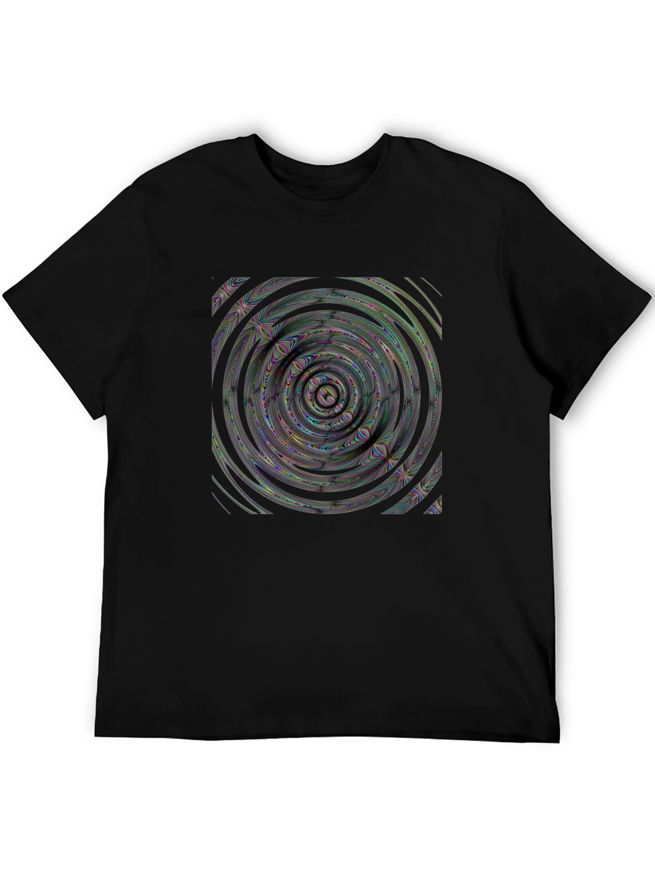 Abstract Swirl Graphic Black T-Shirt