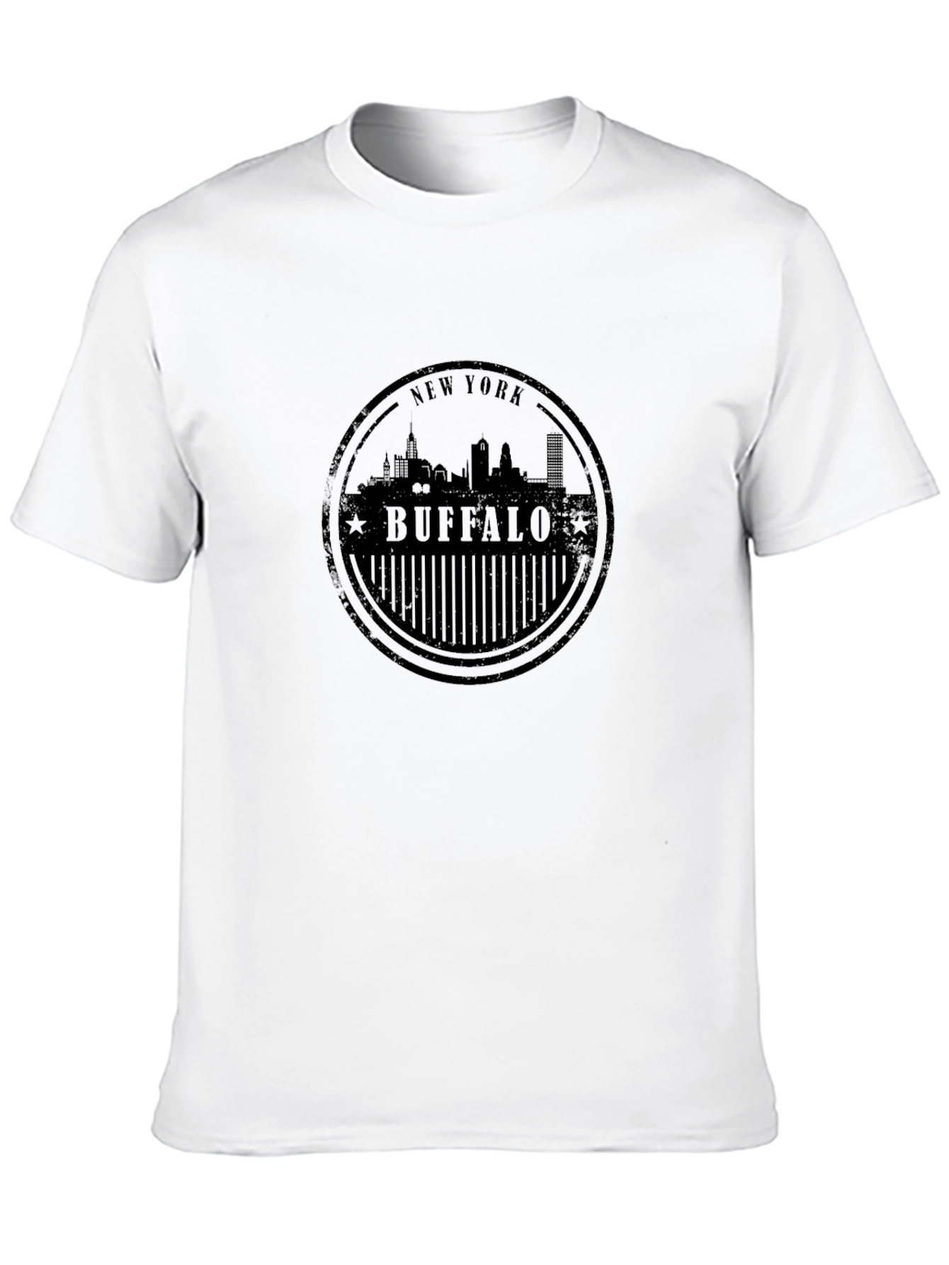 Buffalo New York Skyline Black T-Shirt