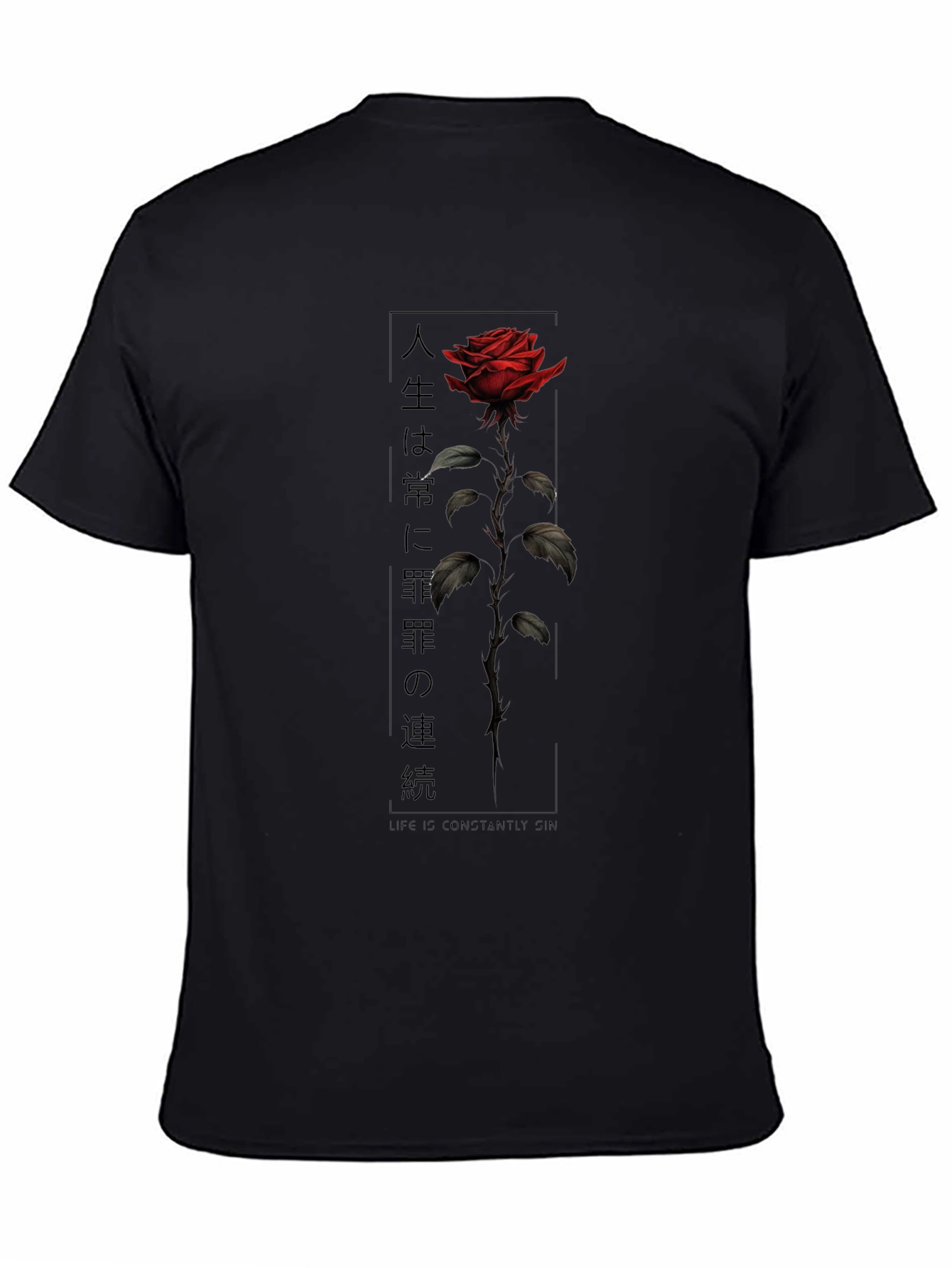 Rose Graphic T-Shirt - Stylish Black Tee