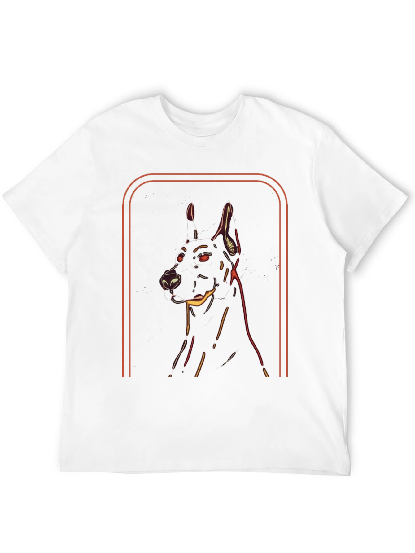 Doberman Dog Graphic Tee - Modern Neon Style