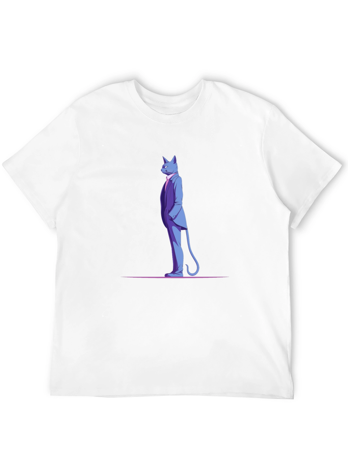 Dapper Cat in Suit Black T-Shirt