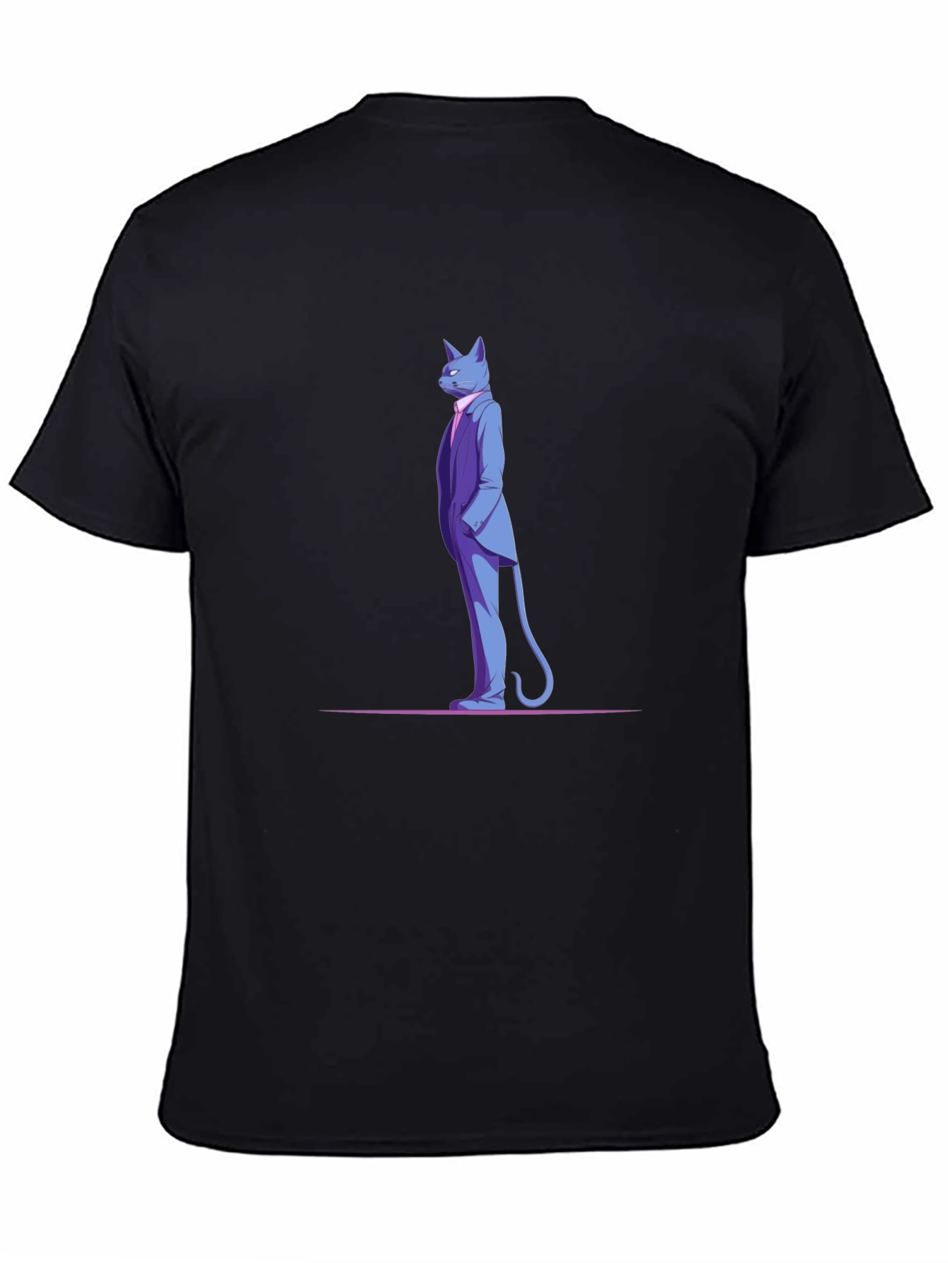 Dapper Cat in Suit Black T-Shirt