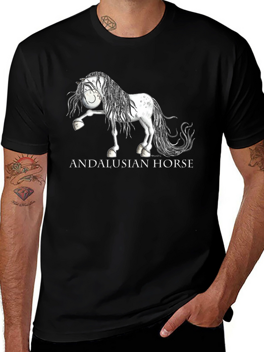 Andalusian Horse Graphic T-Shirt - Black