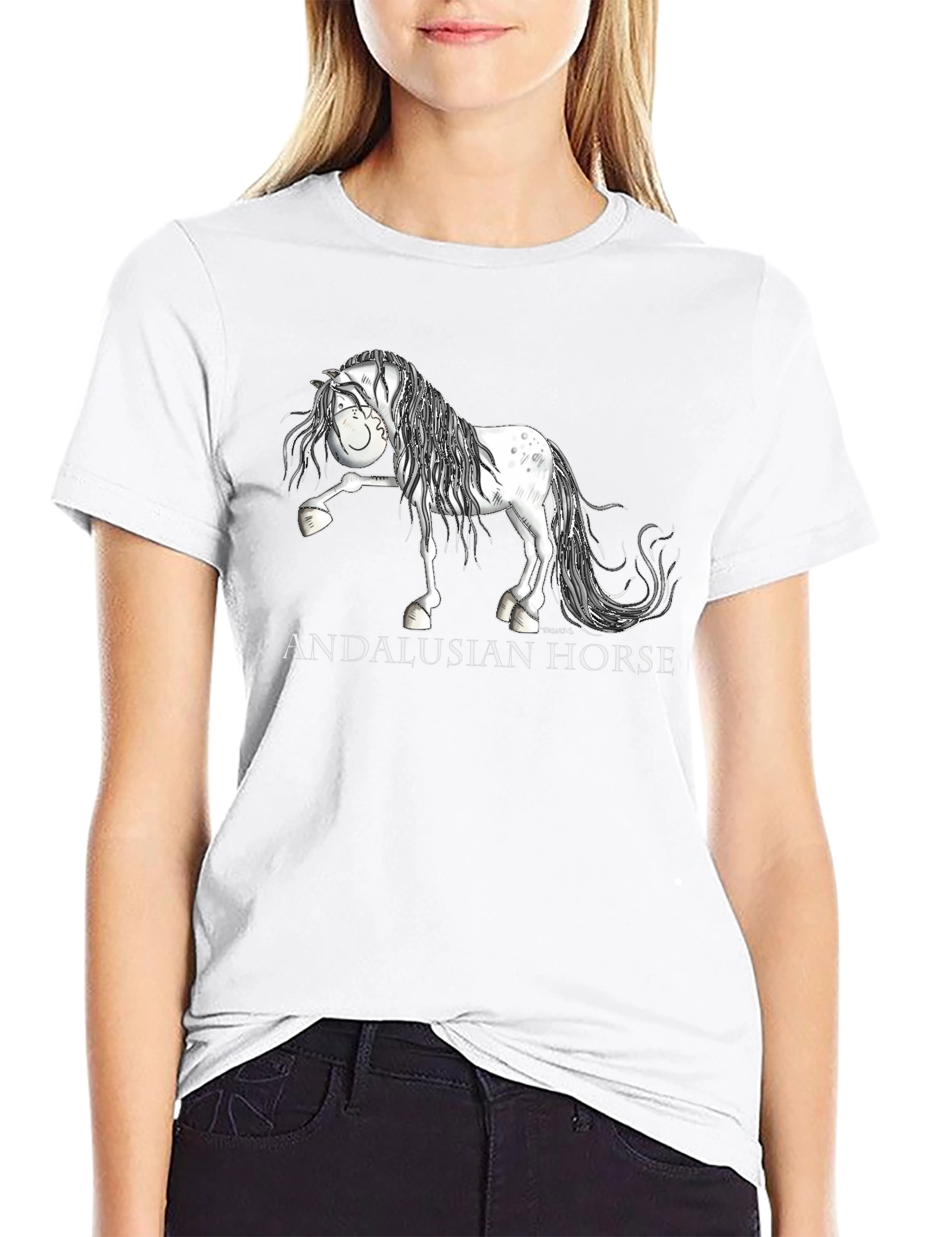 Andalusian Horse Graphic T-Shirt - Black