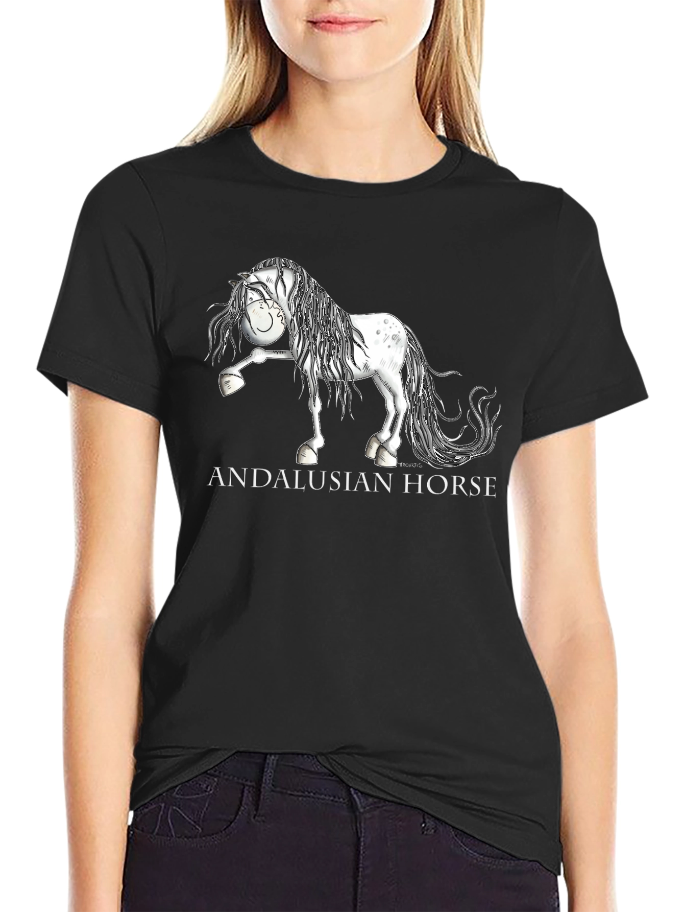 Andalusian Horse Graphic T-Shirt - Black