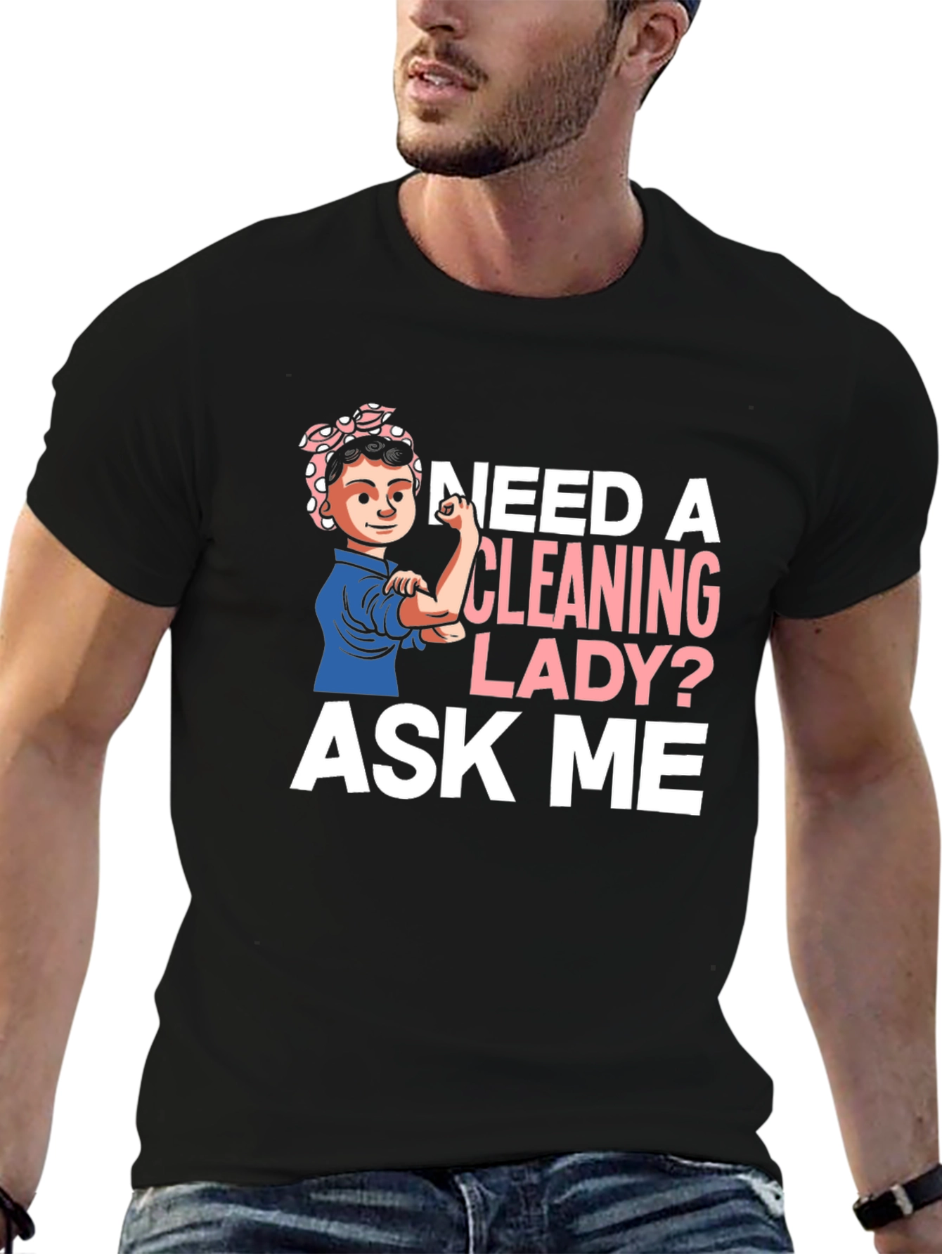 Cleaning Lady T-Shirt - Rosie the Riveter Style!
