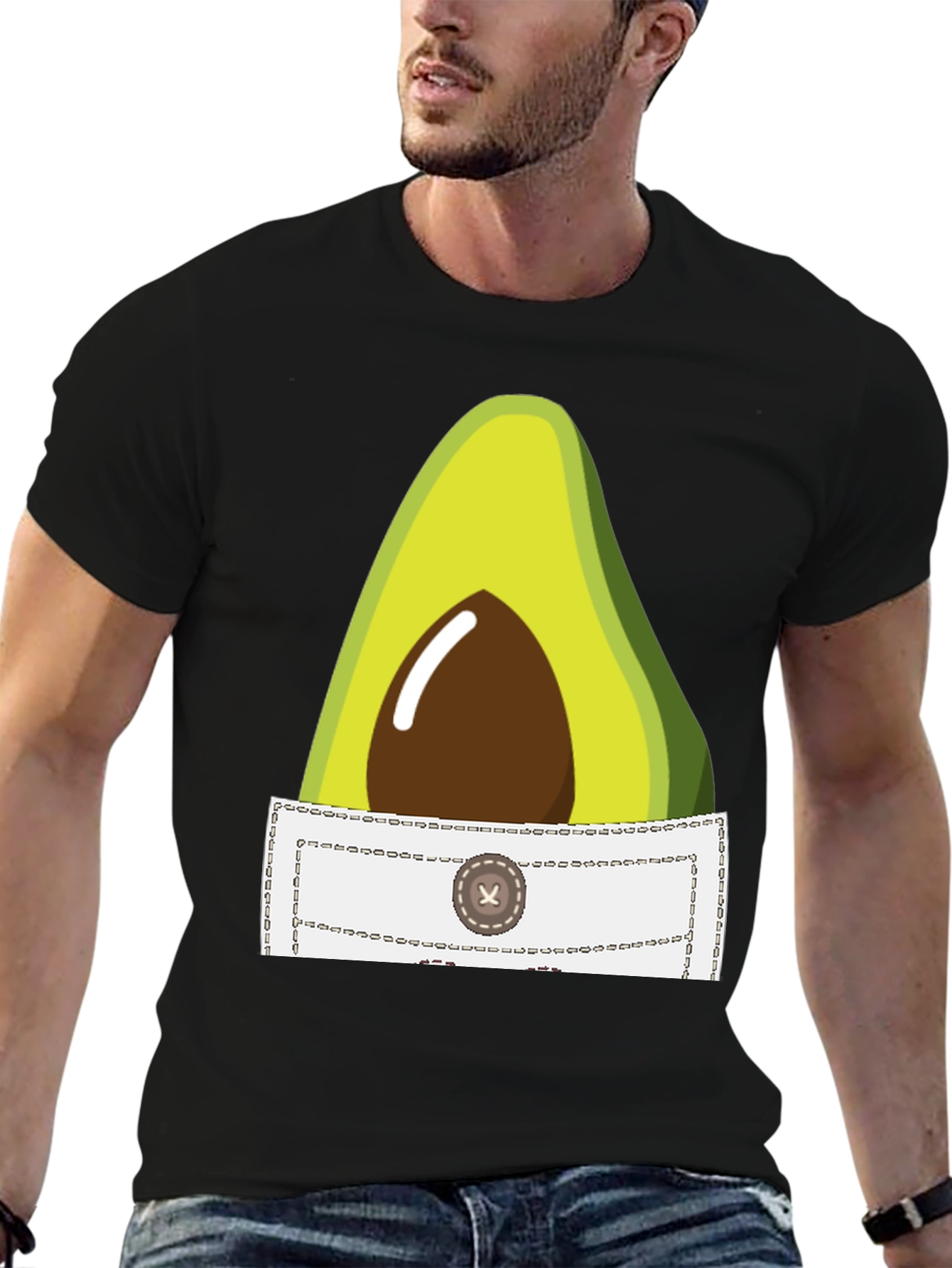 Avocado Pocket T-Shirt - Quirky Graphic Tee