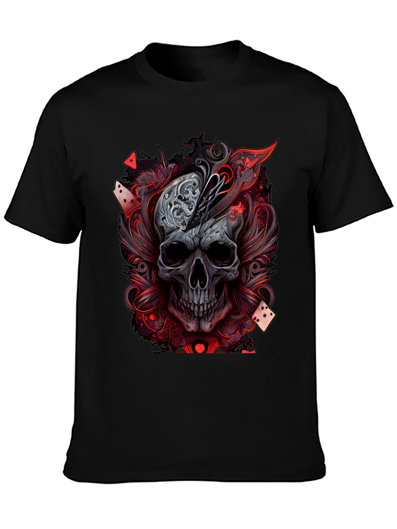 Skull & Dice Graphic Tee - Gothic Poker Shirt