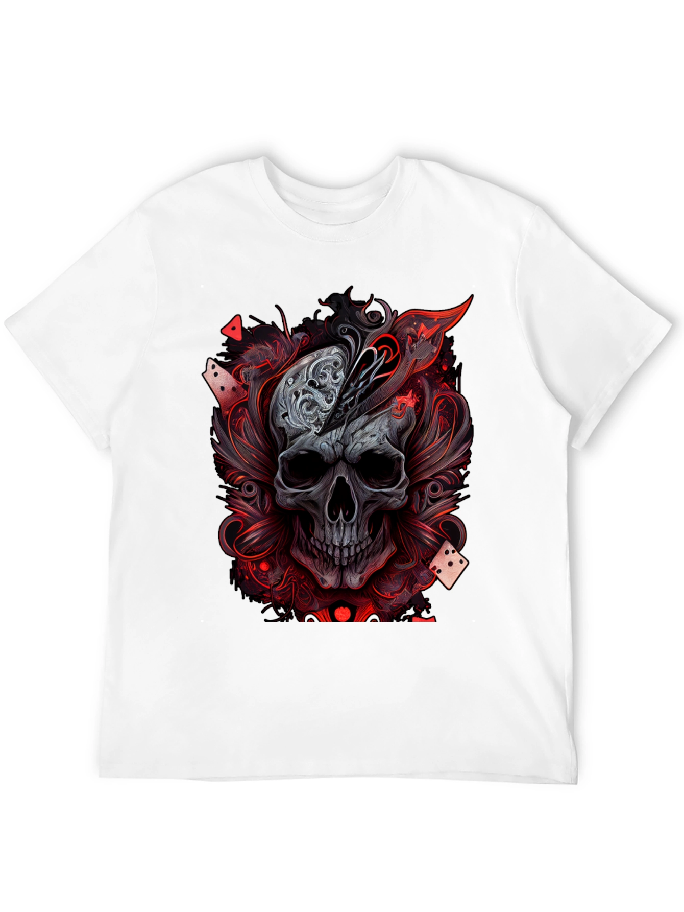 Skull & Dice Graphic Tee - Gothic Poker Shirt
