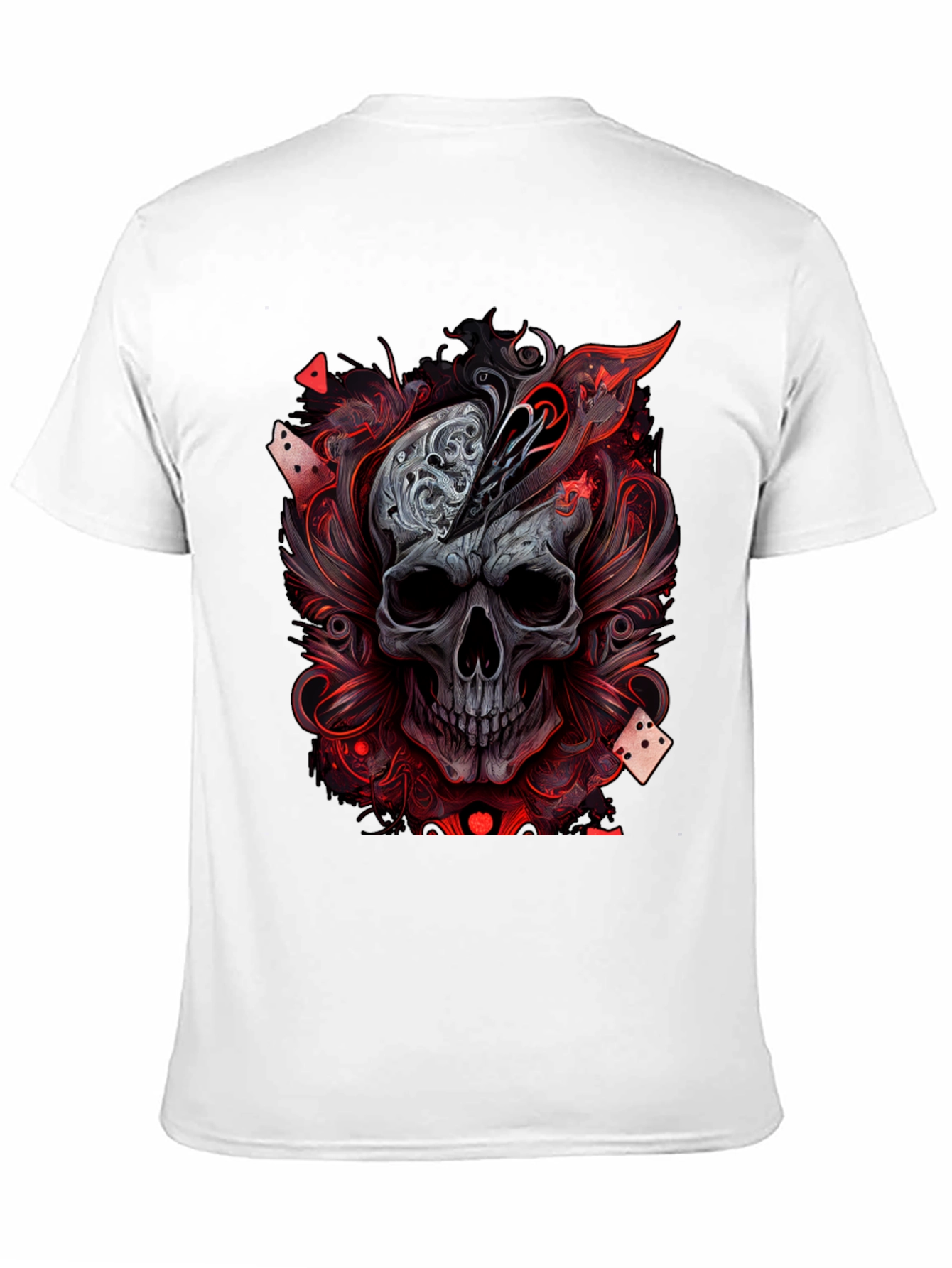 Skull & Dice Graphic Tee - Gothic Poker Shirt