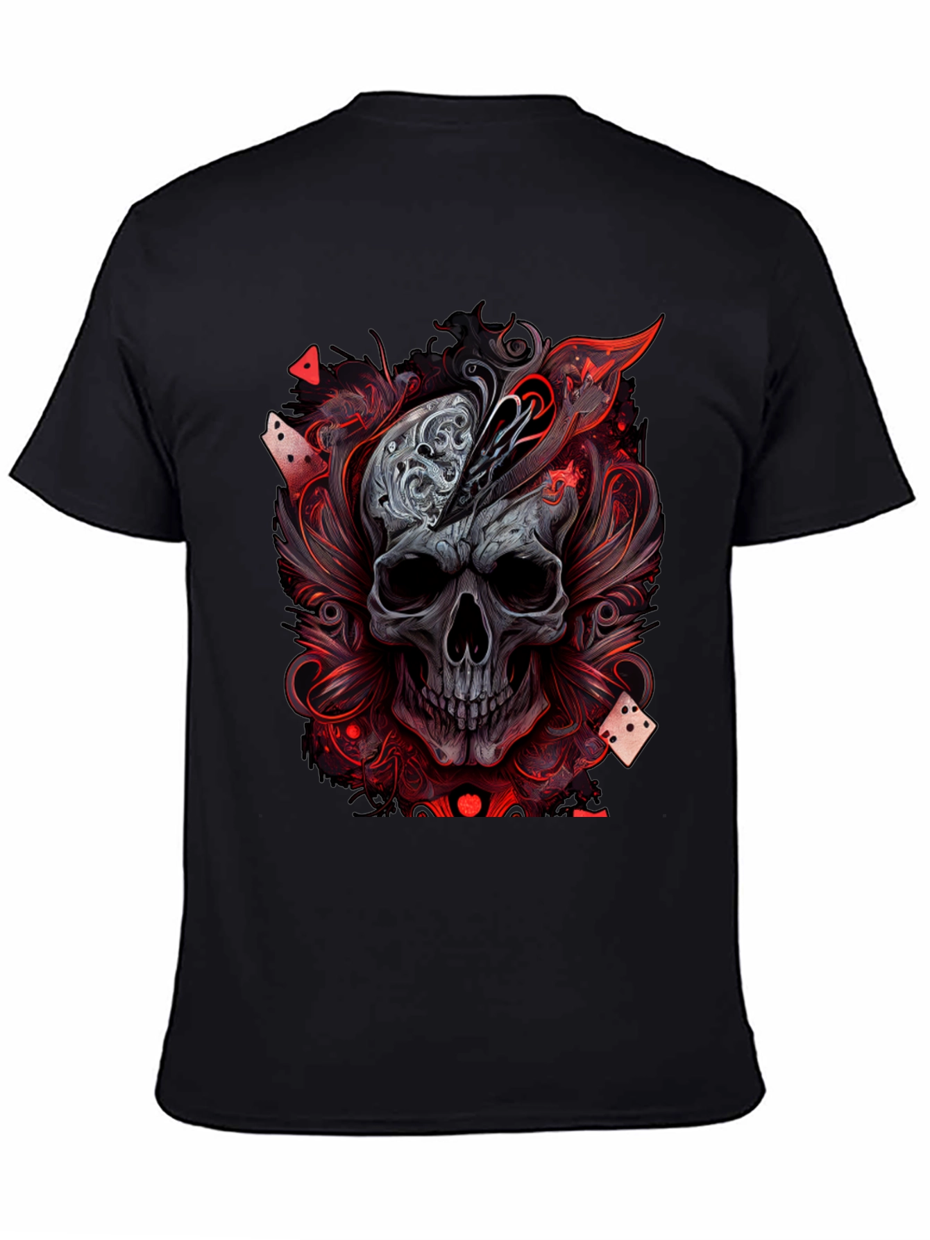Skull & Dice Graphic Tee - Gothic Poker Shirt