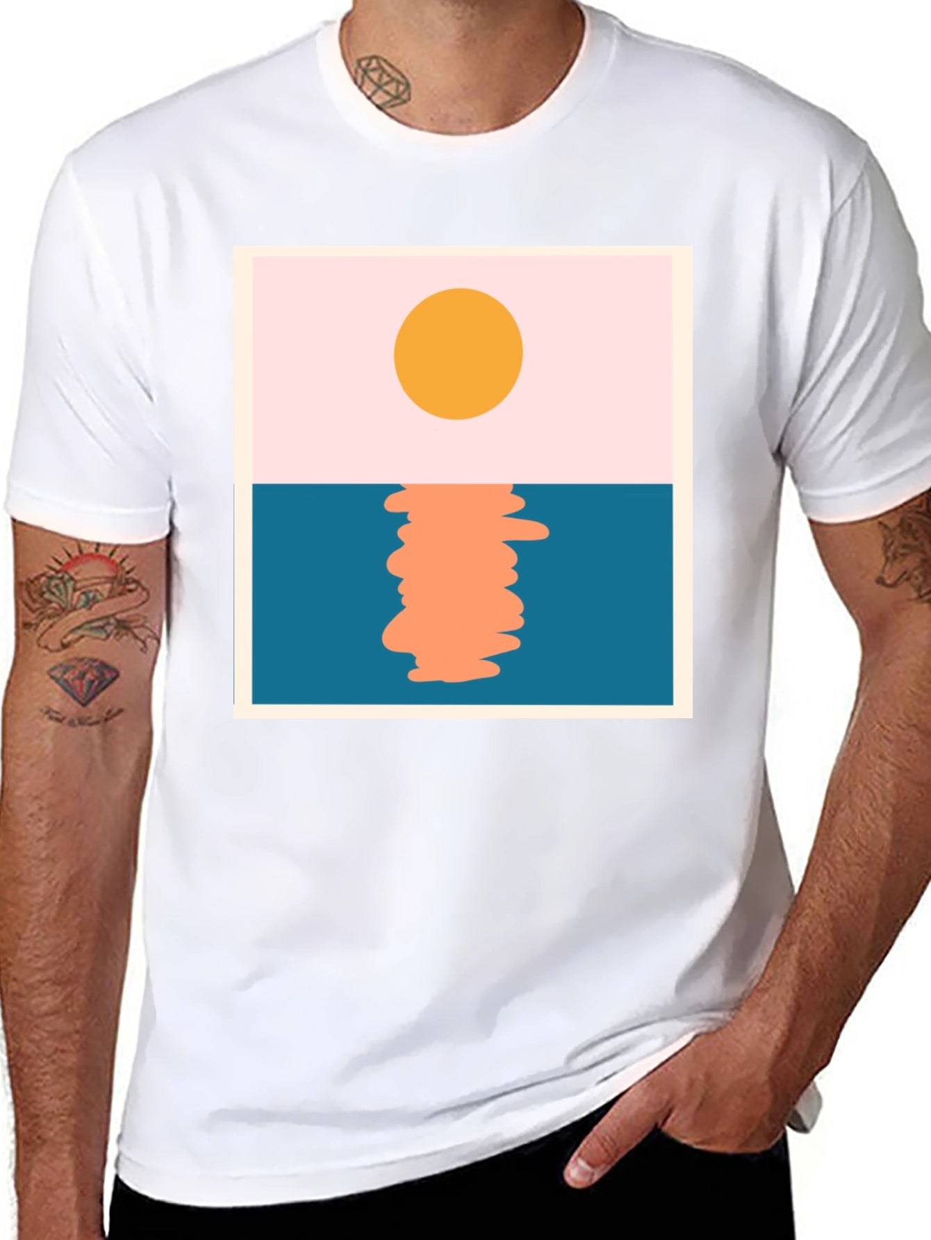 Sunset Graphic Tee - Minimalist Design