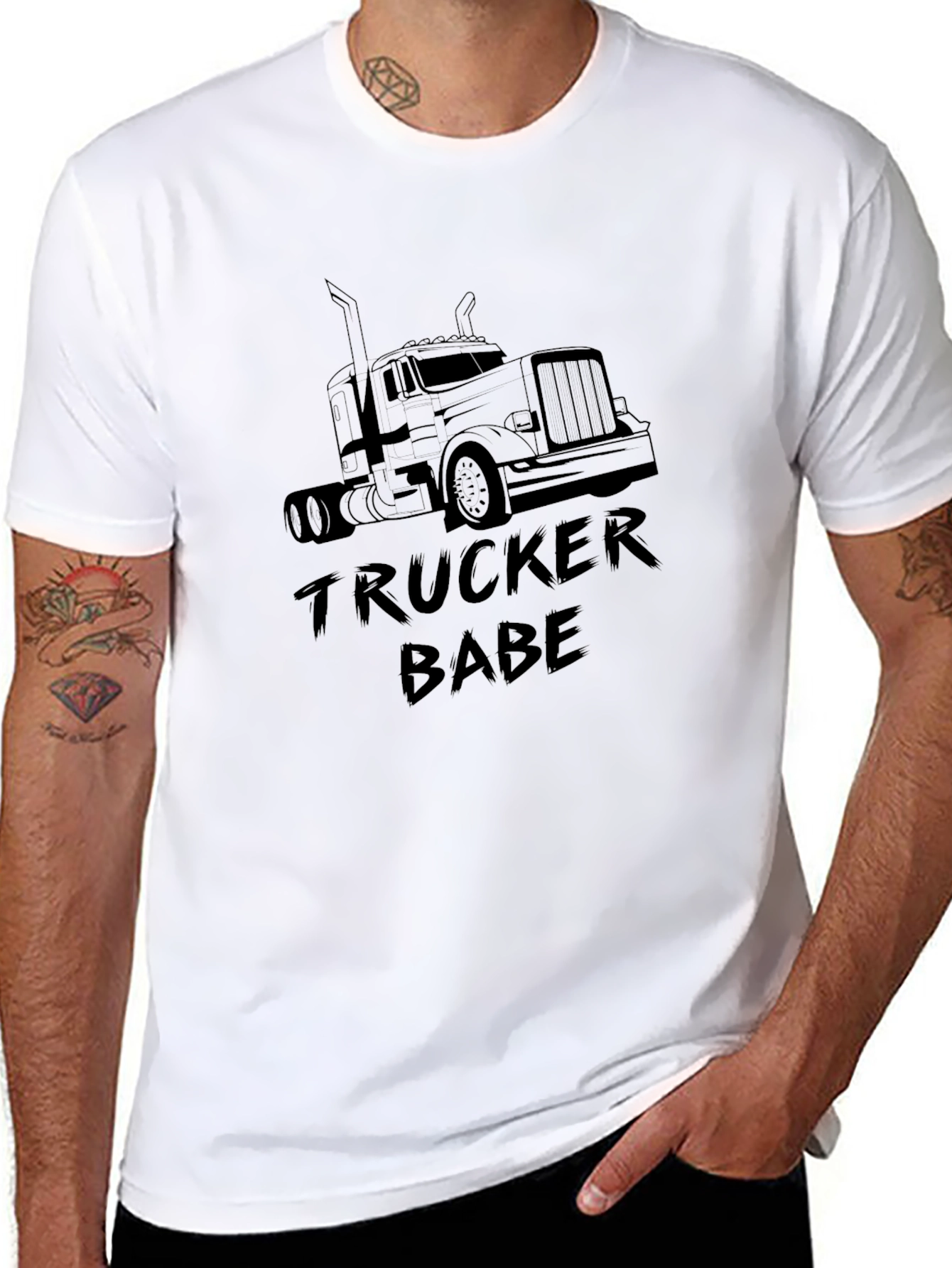 Trucker Babe Graphic Tee - Classic Black