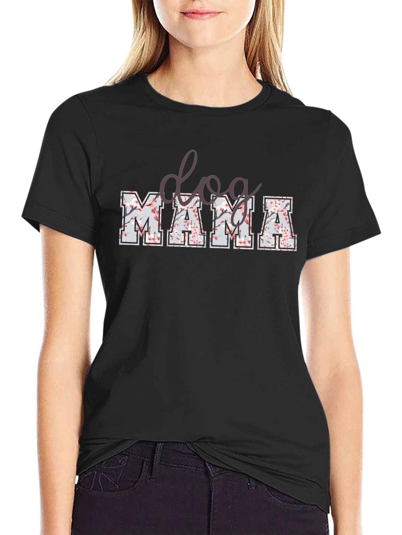 Dog Mama Floral Print T-Shirt