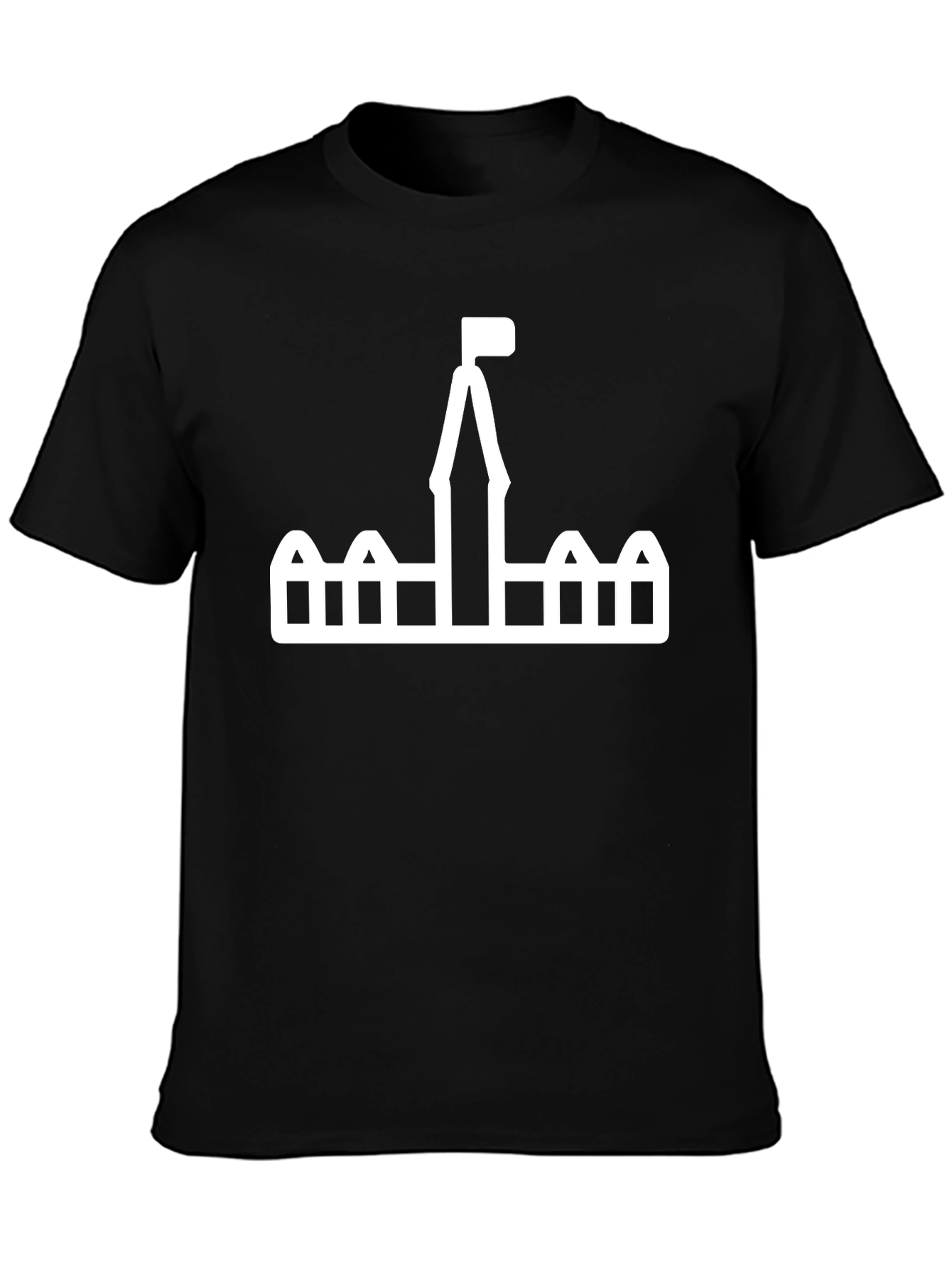 Castle Graphic Tee - Black Cotton T-Shirt