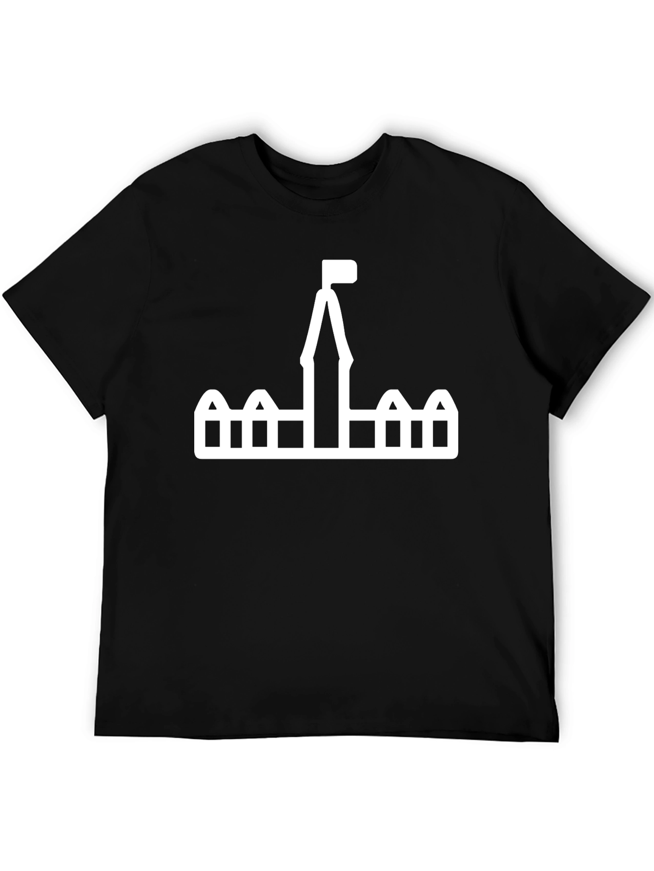 Castle Graphic Tee - Black Cotton T-Shirt