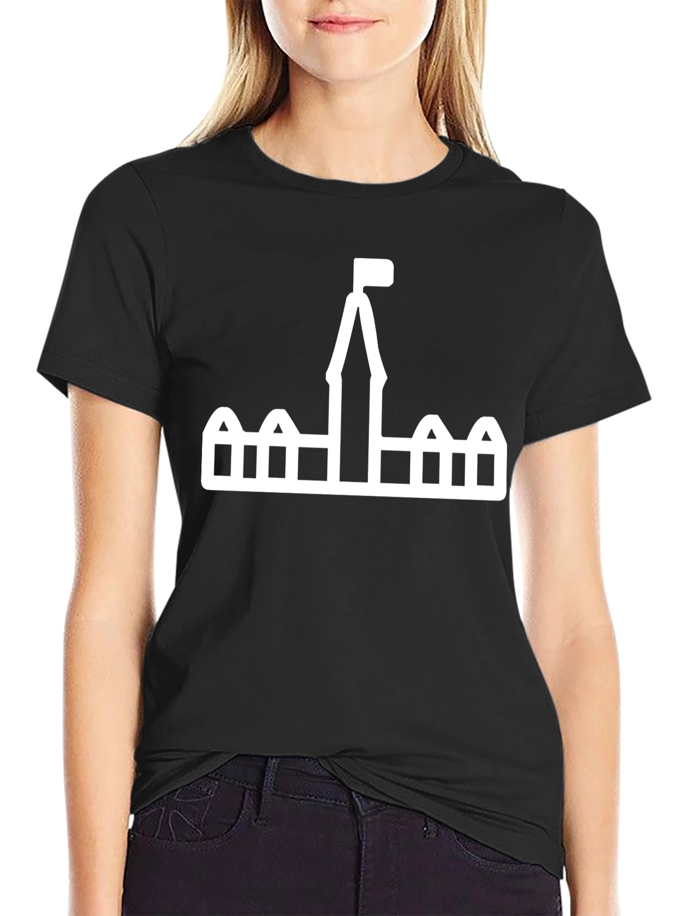 Castle Graphic Tee - Black Cotton T-Shirt