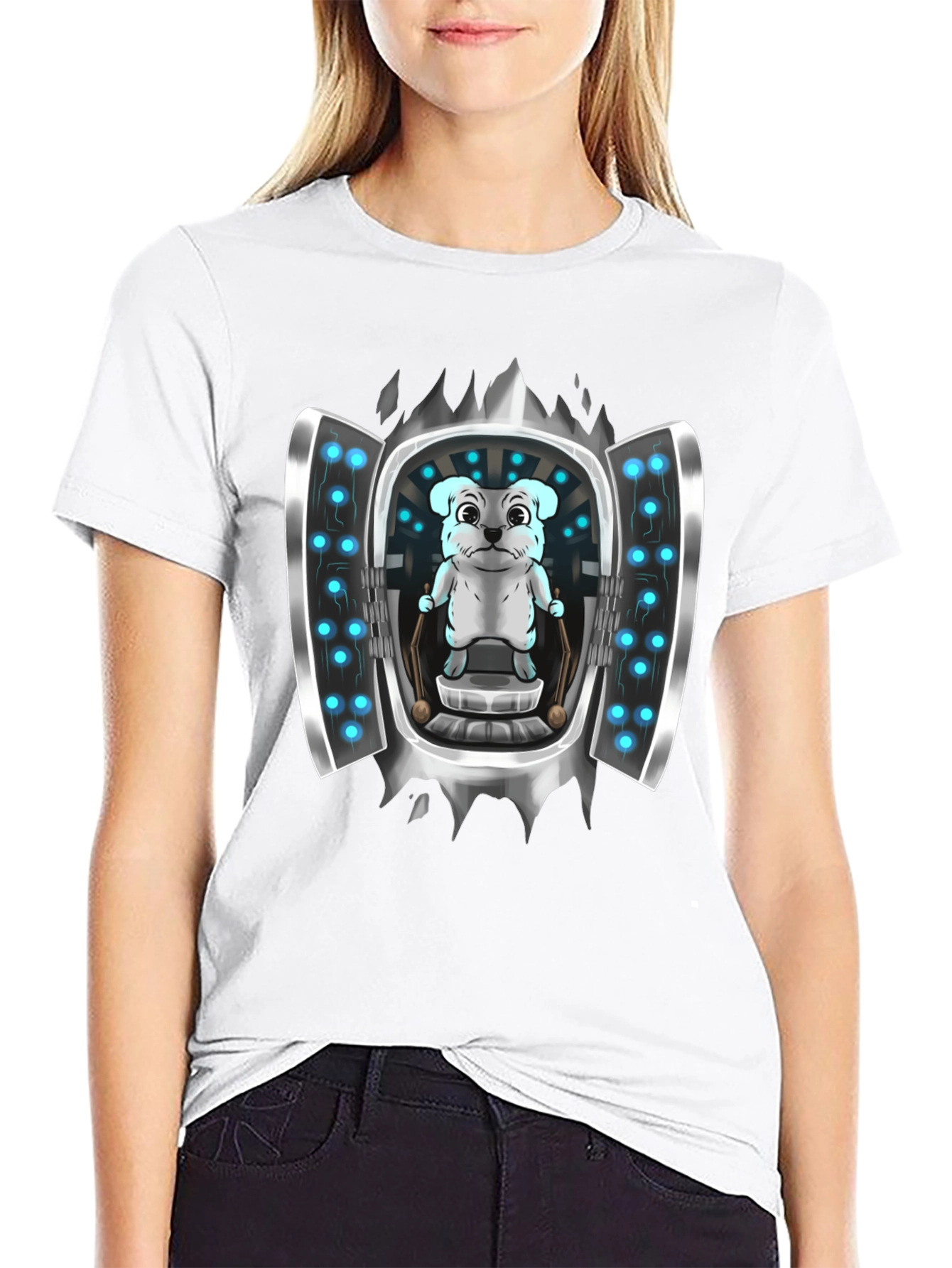 Sci-Fi Dog T-Shirt - Cool Graphic Tee