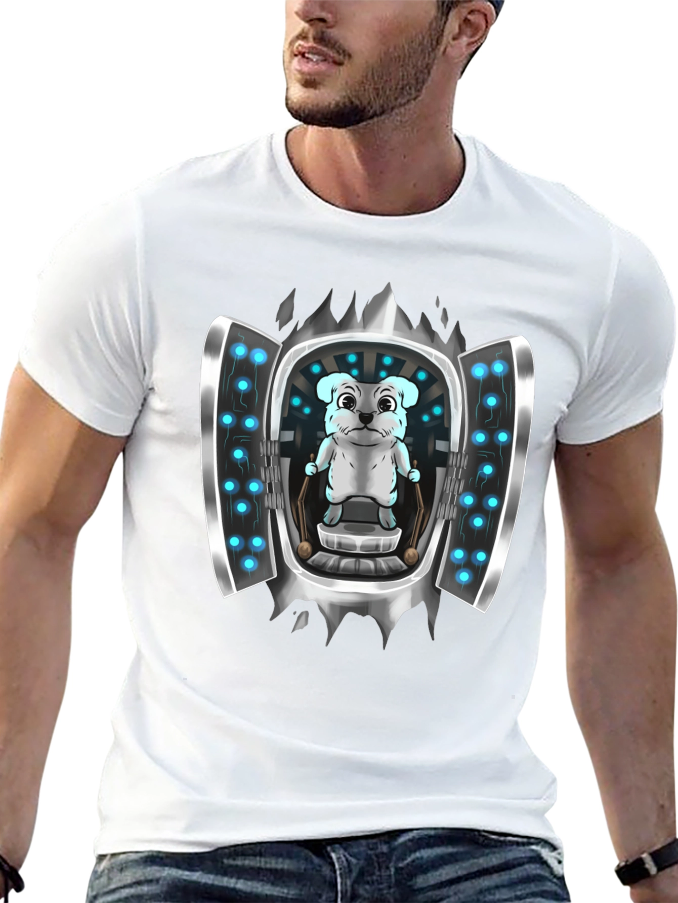 Sci-Fi Dog T-Shirt - Cool Graphic Tee