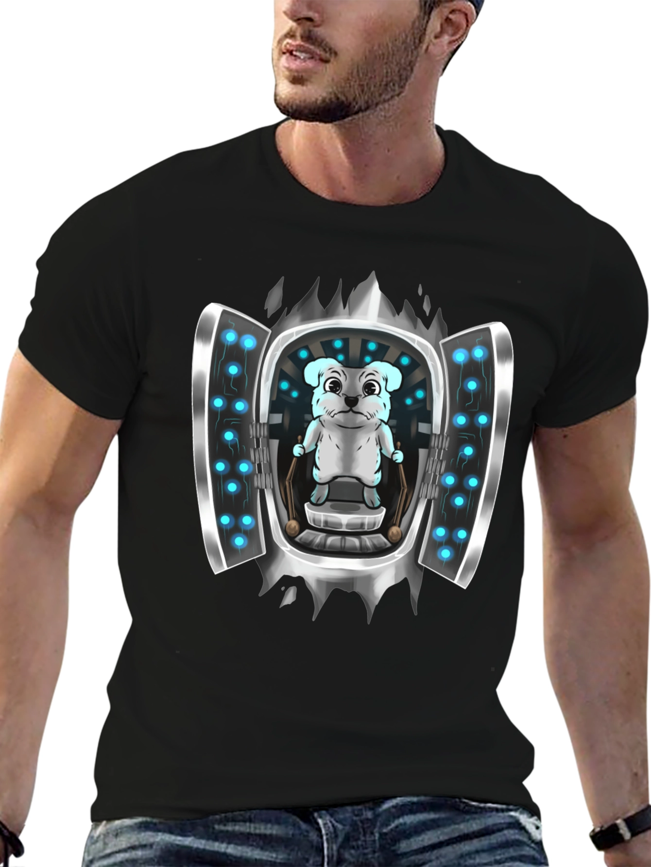 Sci-Fi Dog T-Shirt - Cool Graphic Tee