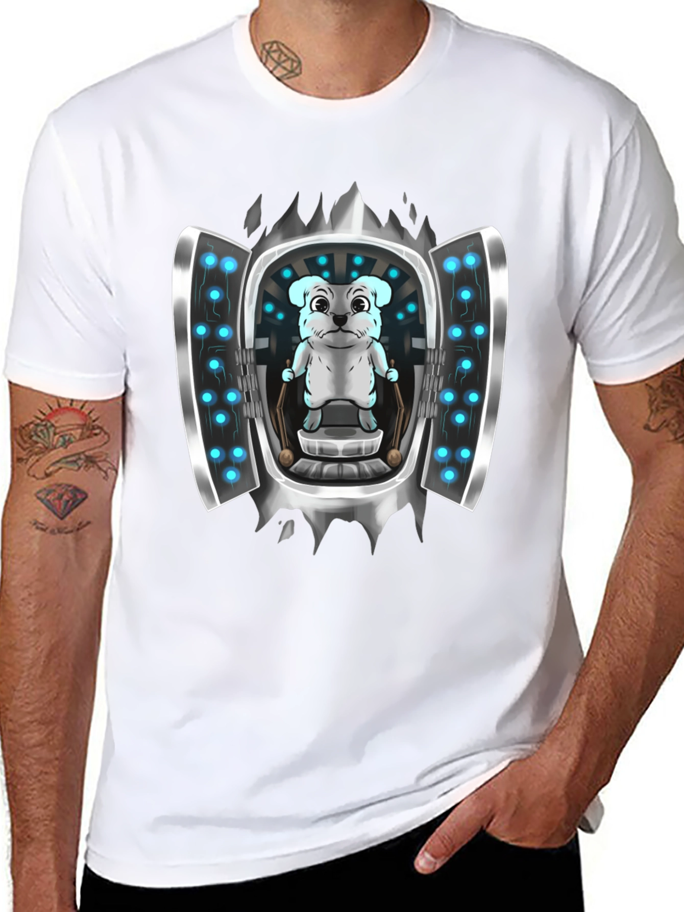 Sci-Fi Dog T-Shirt - Cool Graphic Tee