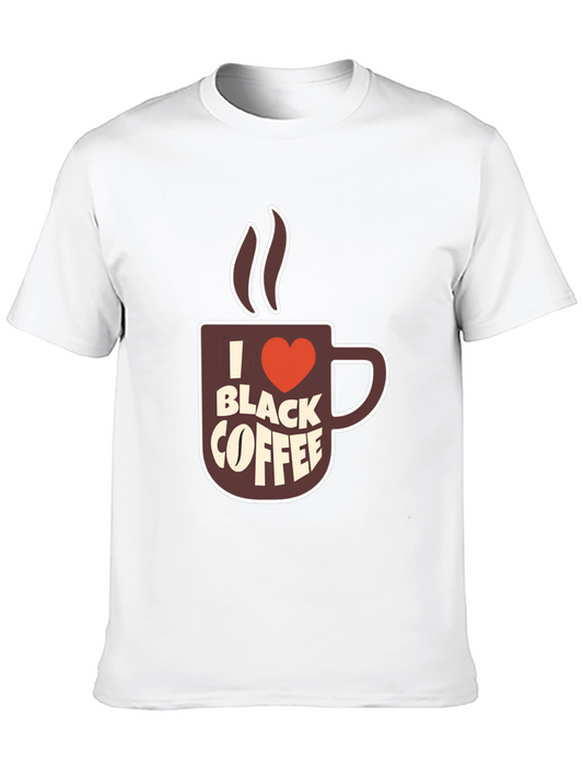 I Heart Black Coffee Graphic Tee - Casual Comfort