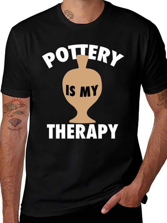 Pottery is My Therapy T-Shirt - Black