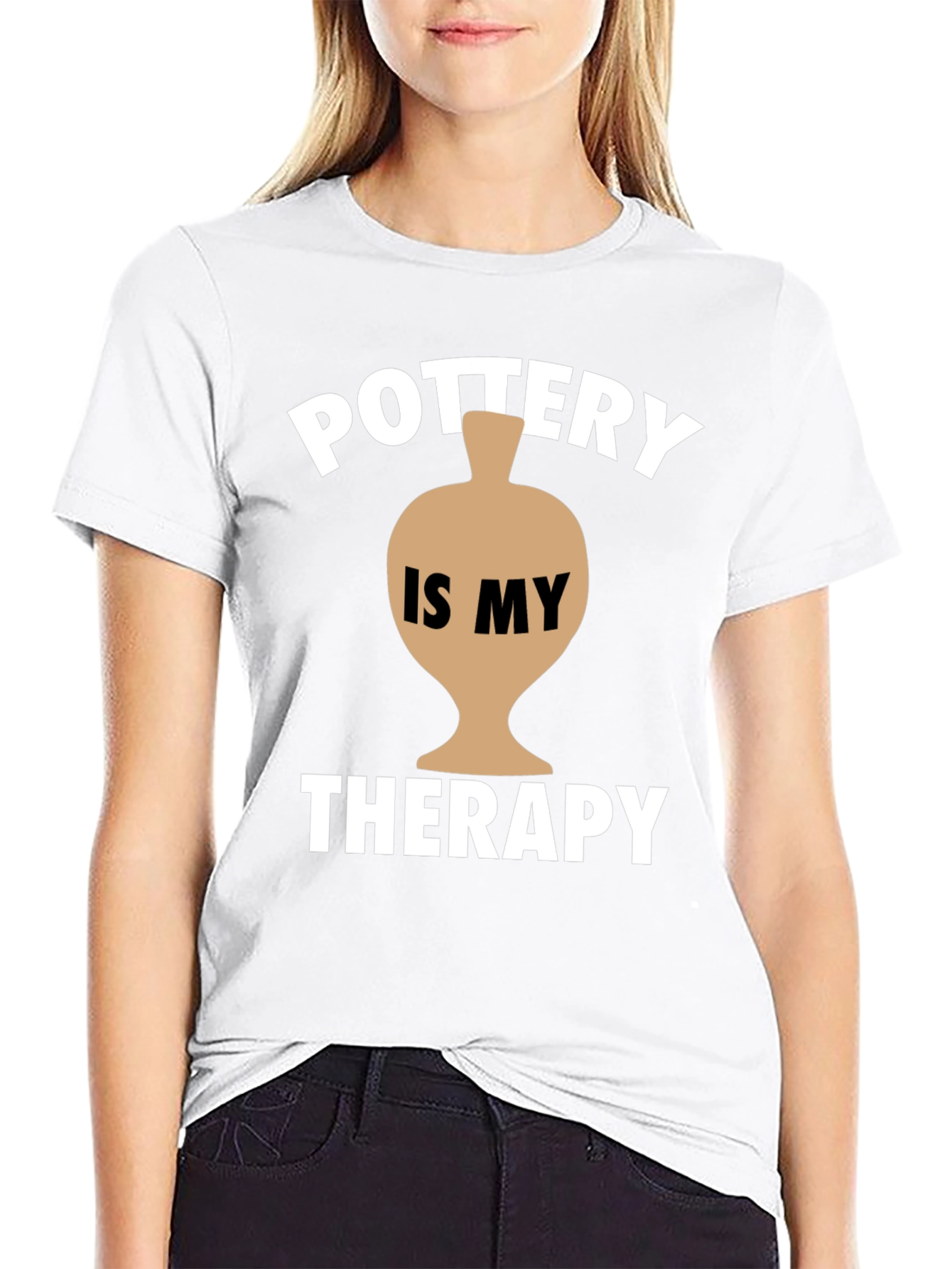 Pottery is My Therapy T-Shirt - Black