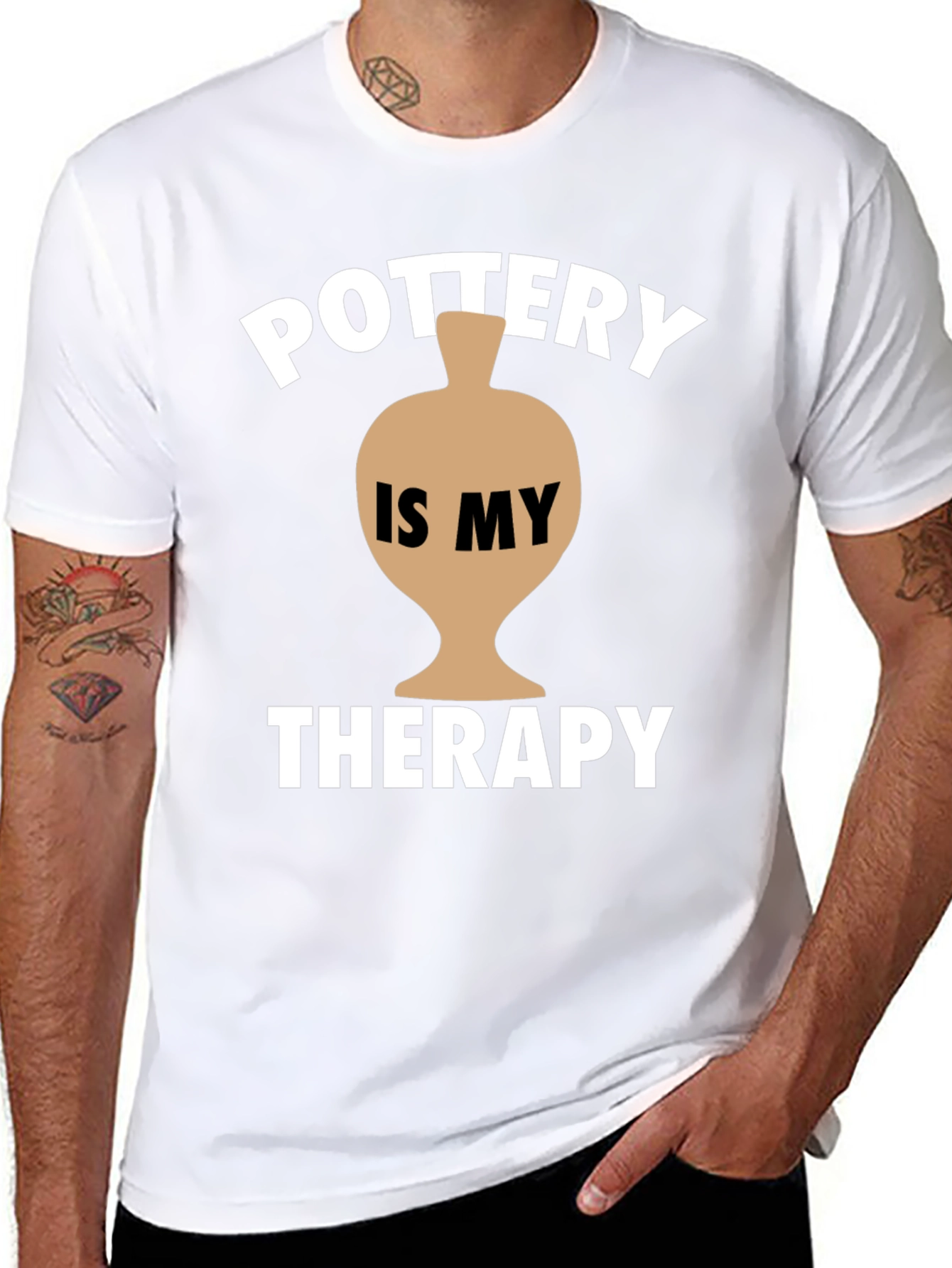 Pottery is My Therapy T-Shirt - Black