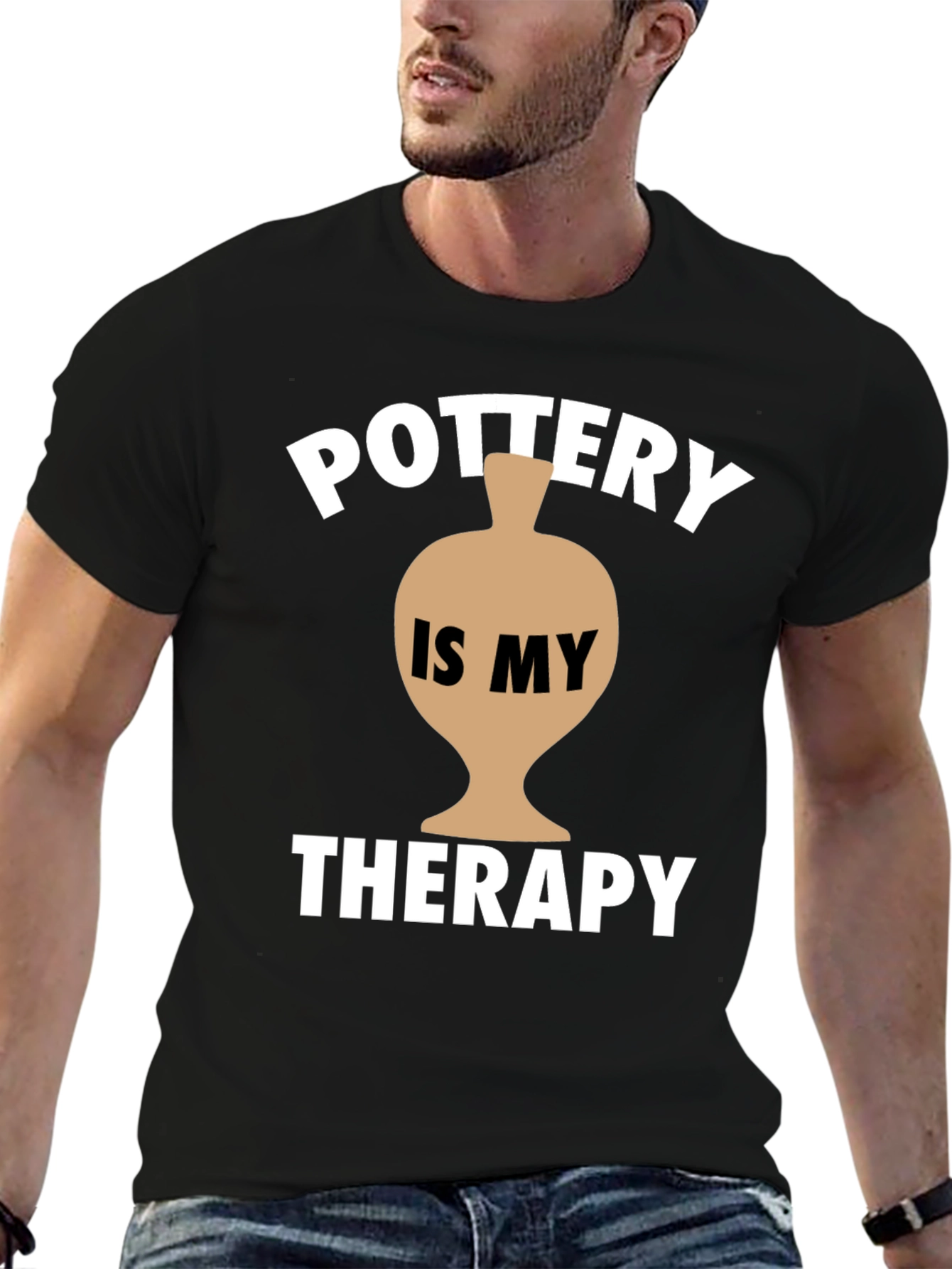 Pottery is My Therapy T-Shirt - Black