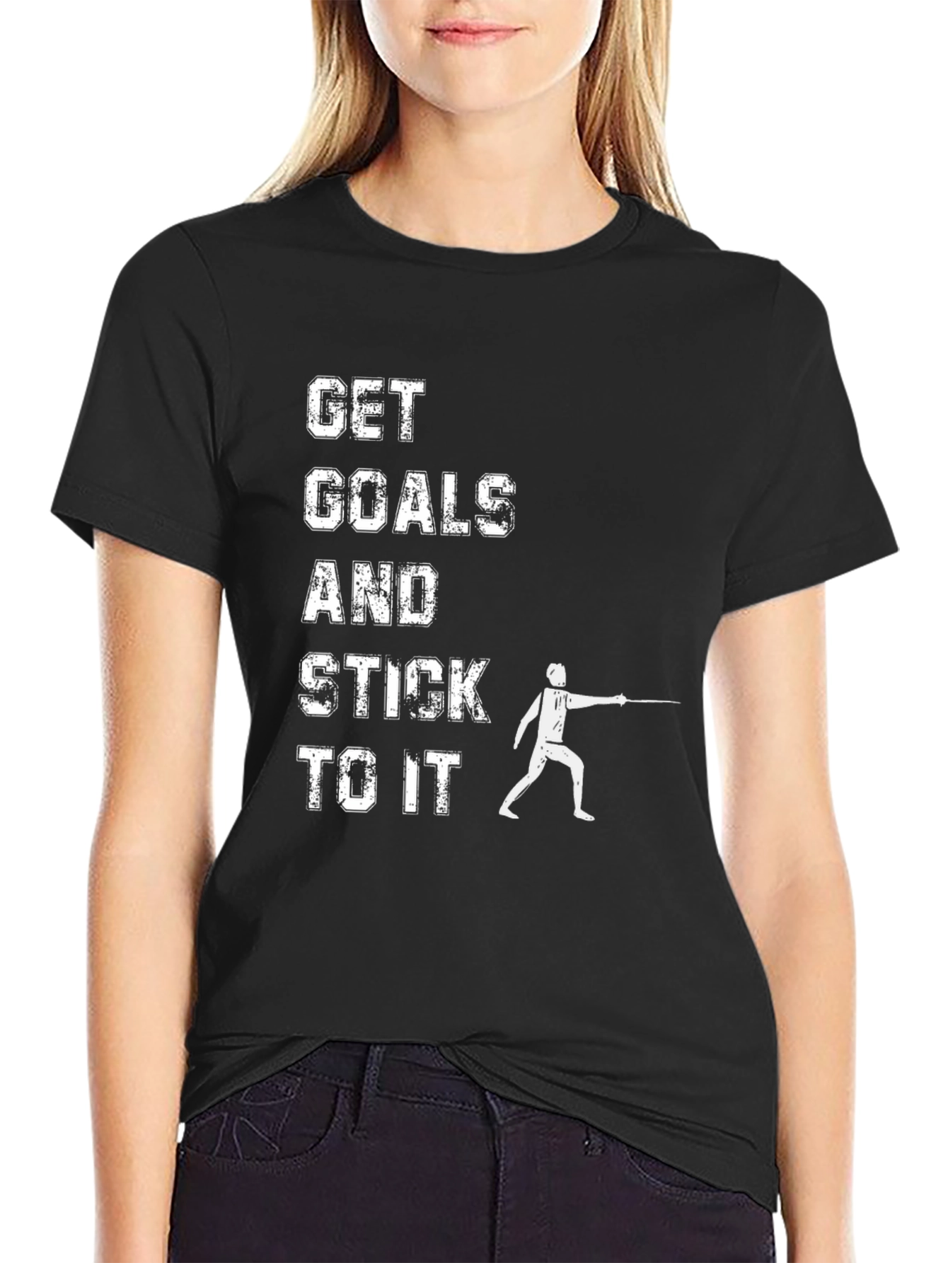 Get Goals & Stick To It Fencing T-Shirt