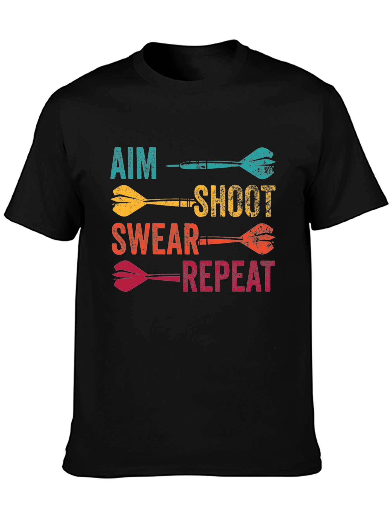 Aim Shoot Swear Repeat Dart T-Shirt