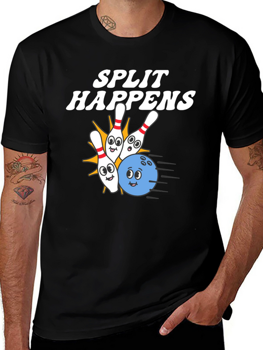 Split Happens Bowling T-Shirt - Strike a Funny Pose!