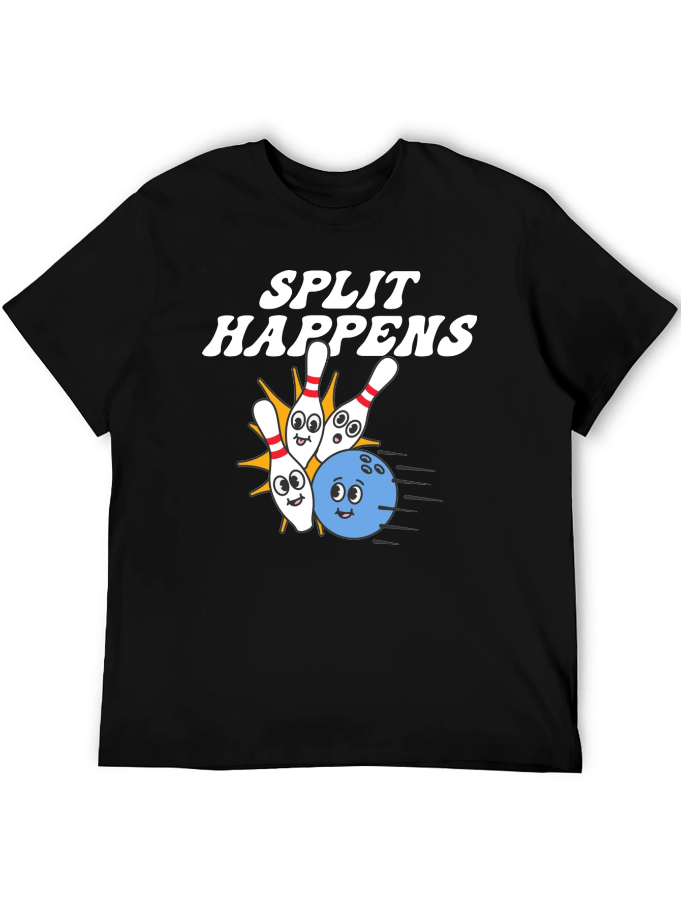 Split Happens Bowling T-Shirt - Strike a Funny Pose!