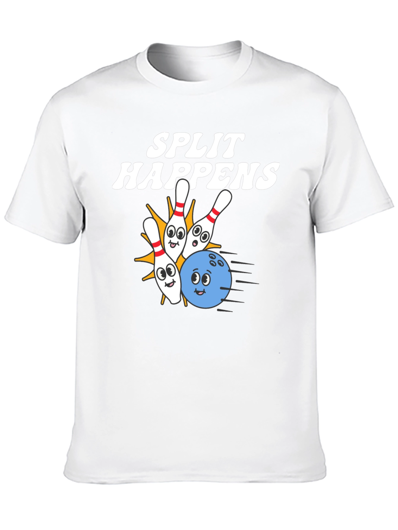 Split Happens Bowling T-Shirt - Strike a Funny Pose!