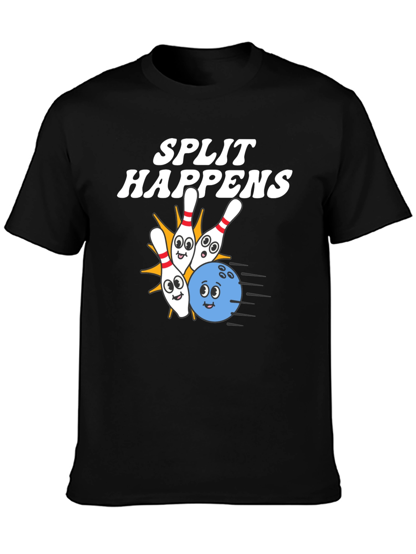 Split Happens Bowling T-Shirt - Strike a Funny Pose!