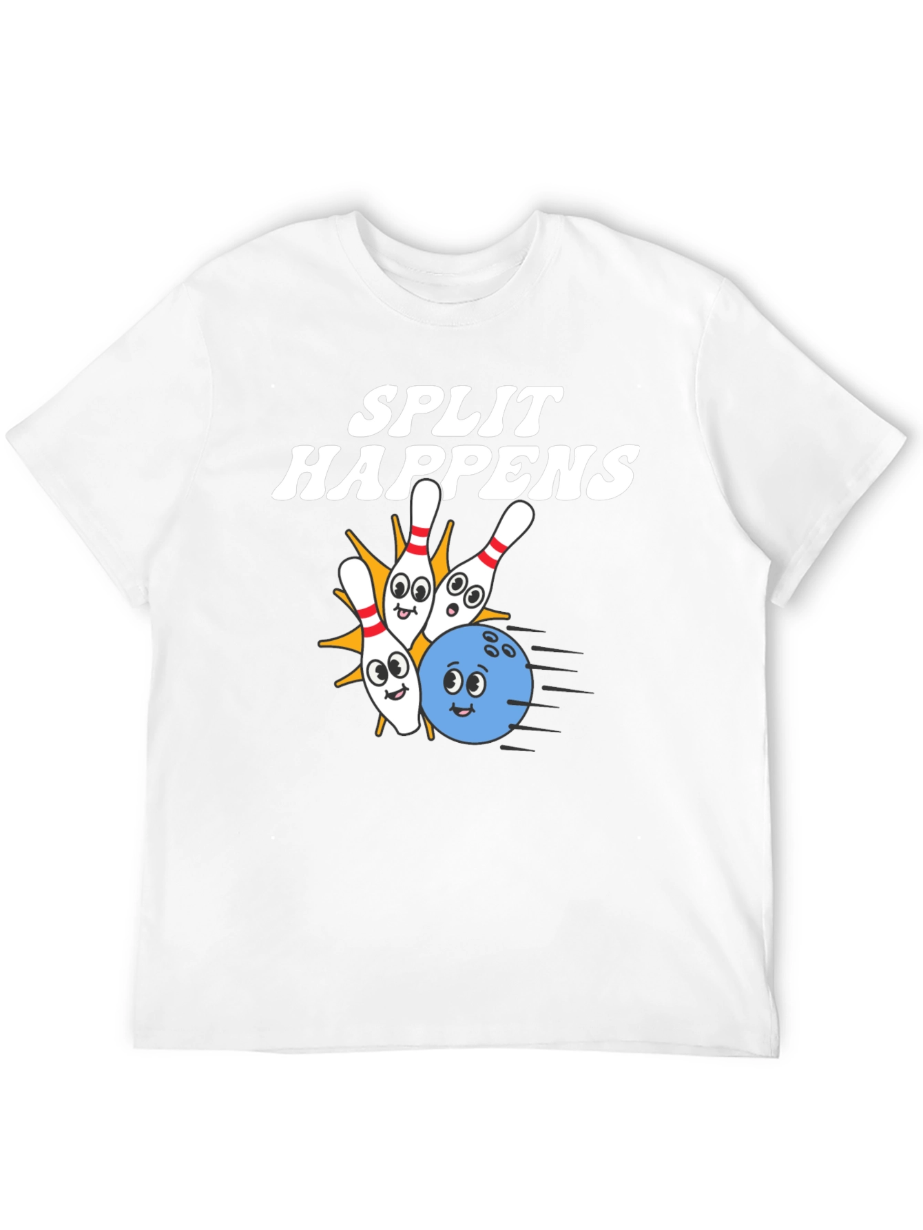 Split Happens Bowling T-Shirt - Strike a Funny Pose!