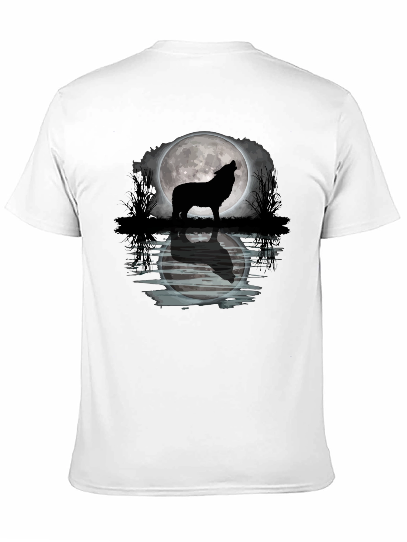 Wolf Howling Moon Graphic T-Shirt
